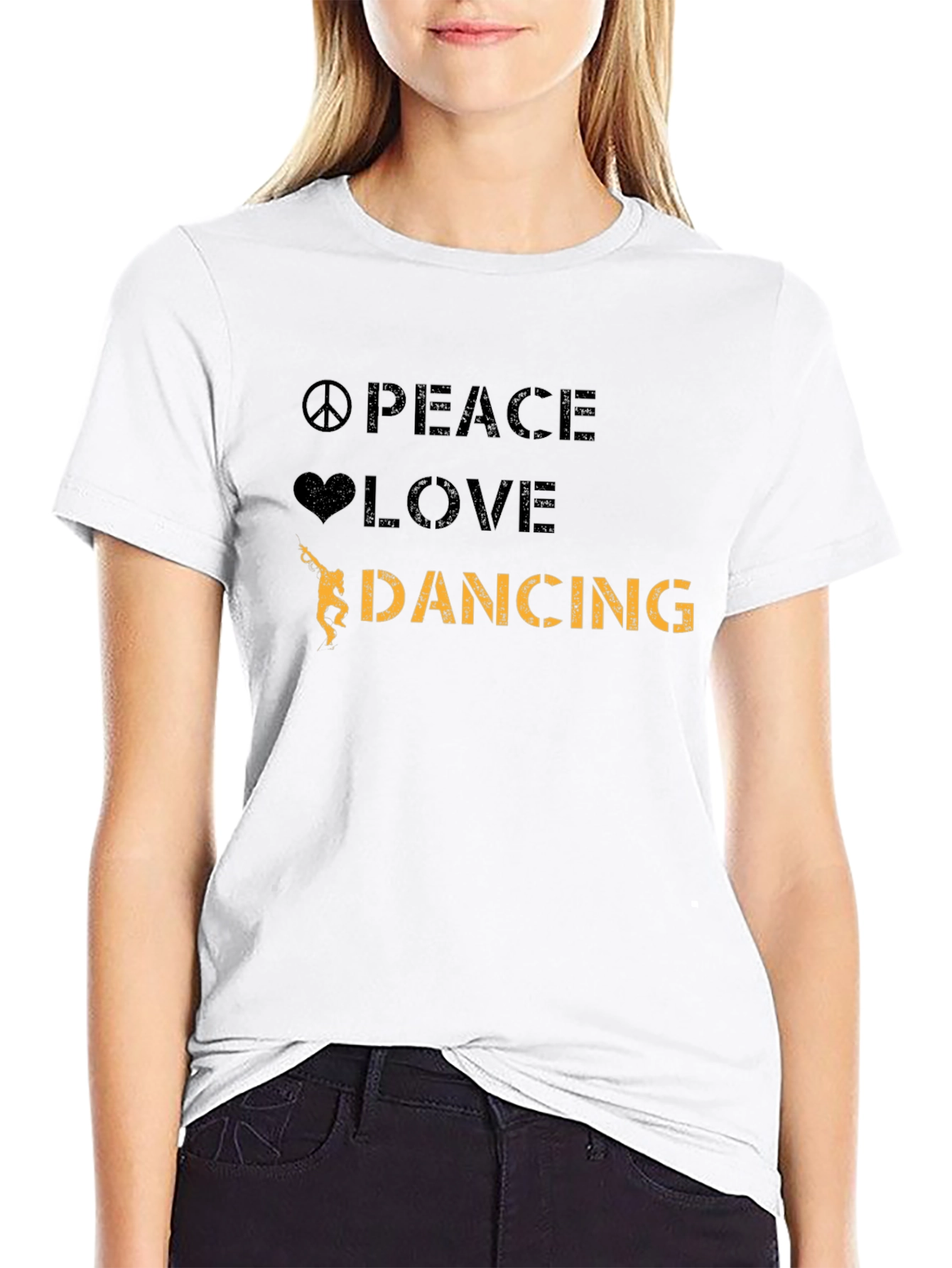 Peace Love Dancing Black T-Shirt
