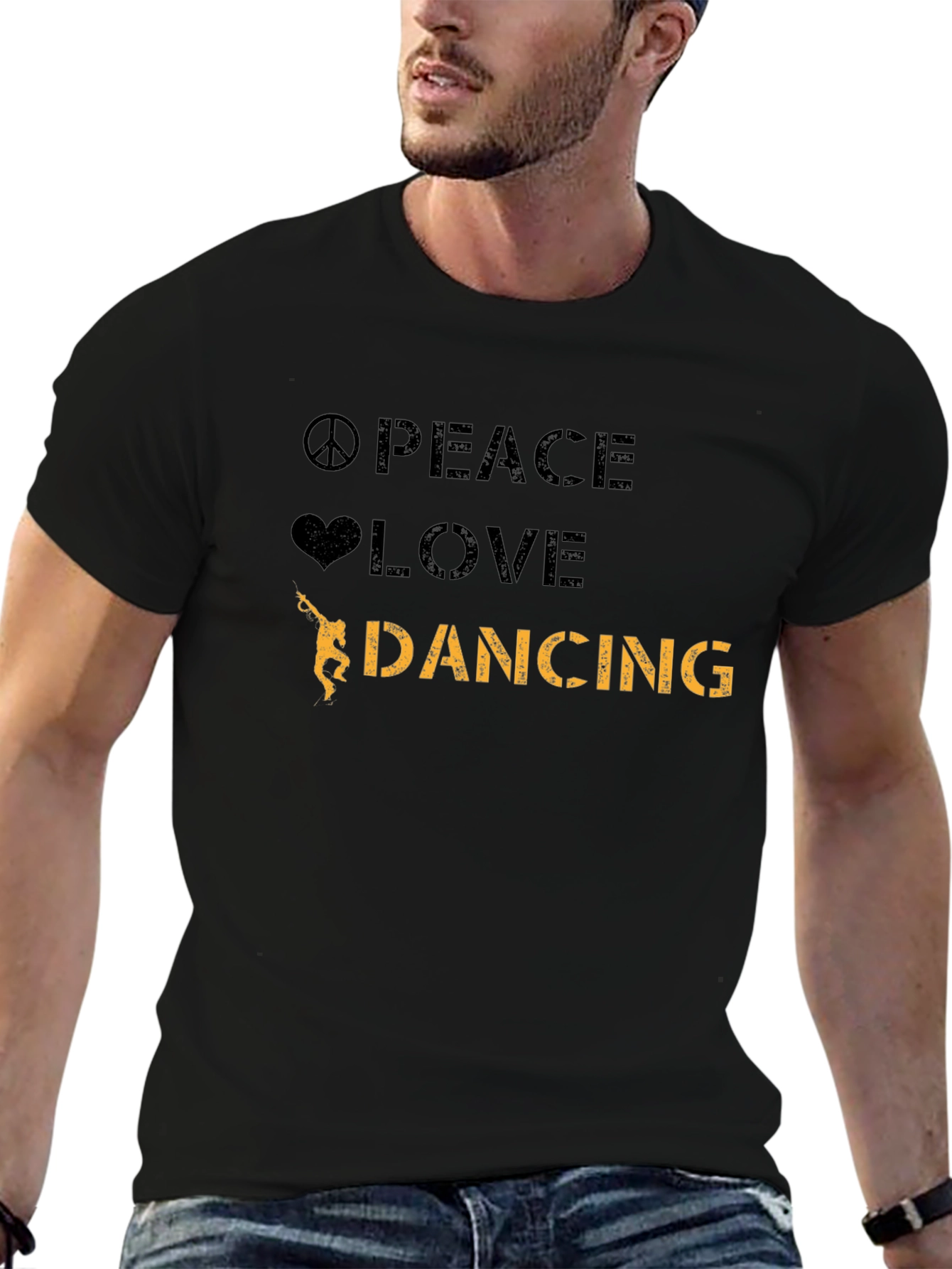 Peace Love Dancing Black T-Shirt