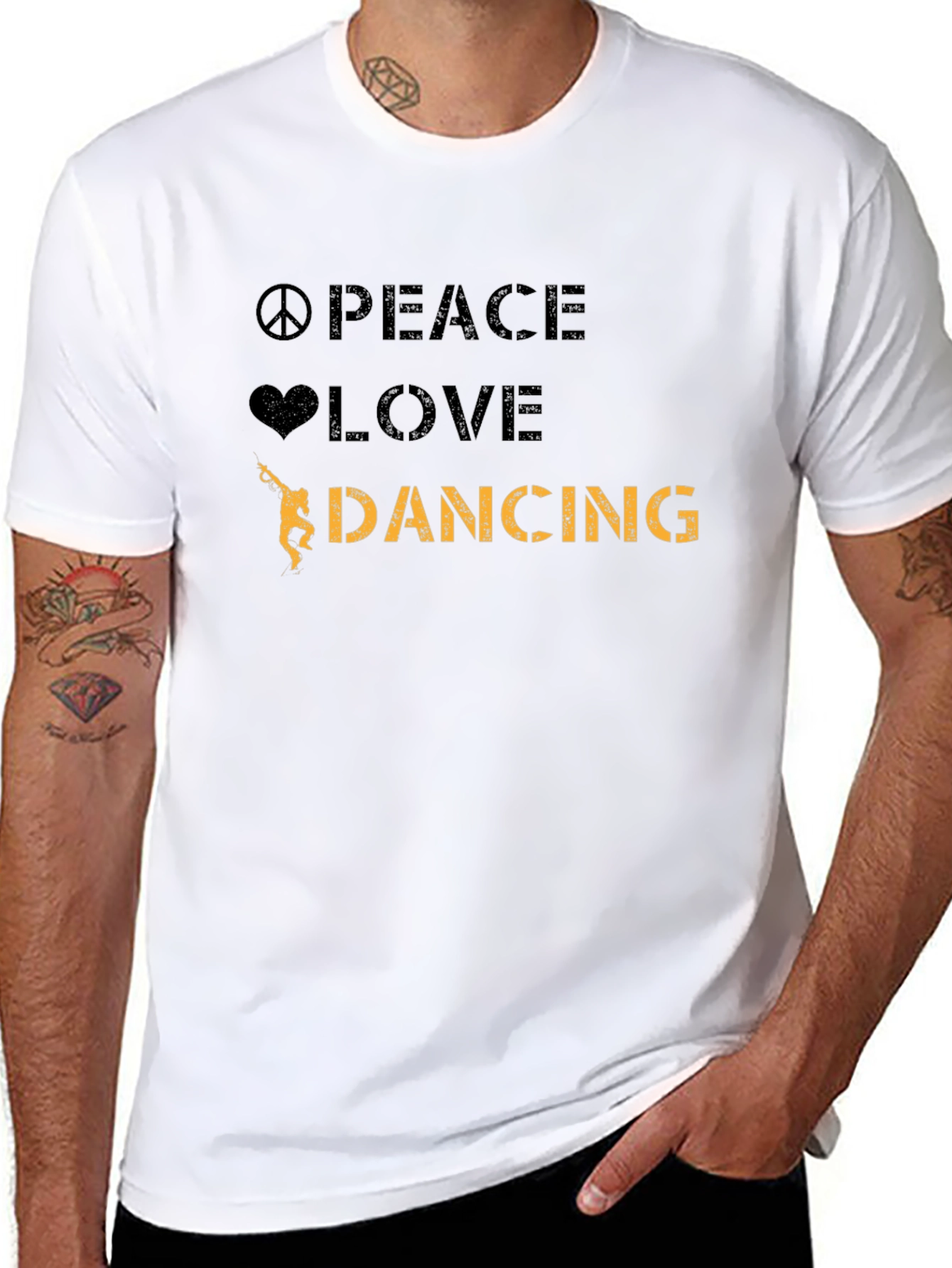 Peace Love Dancing Black T-Shirt