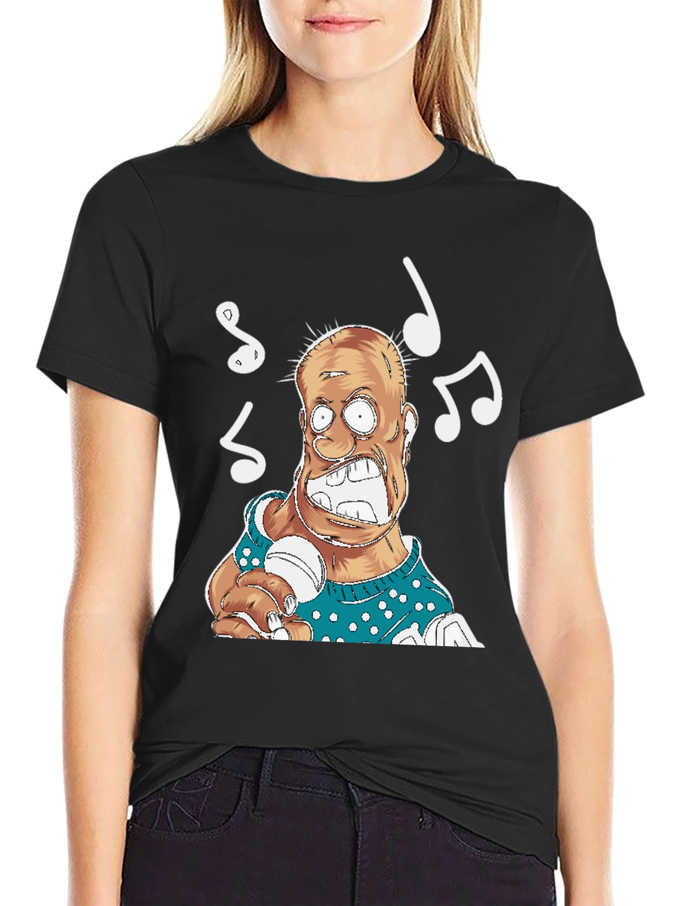 Singing Cartoon Man Graphic T-Shirt
