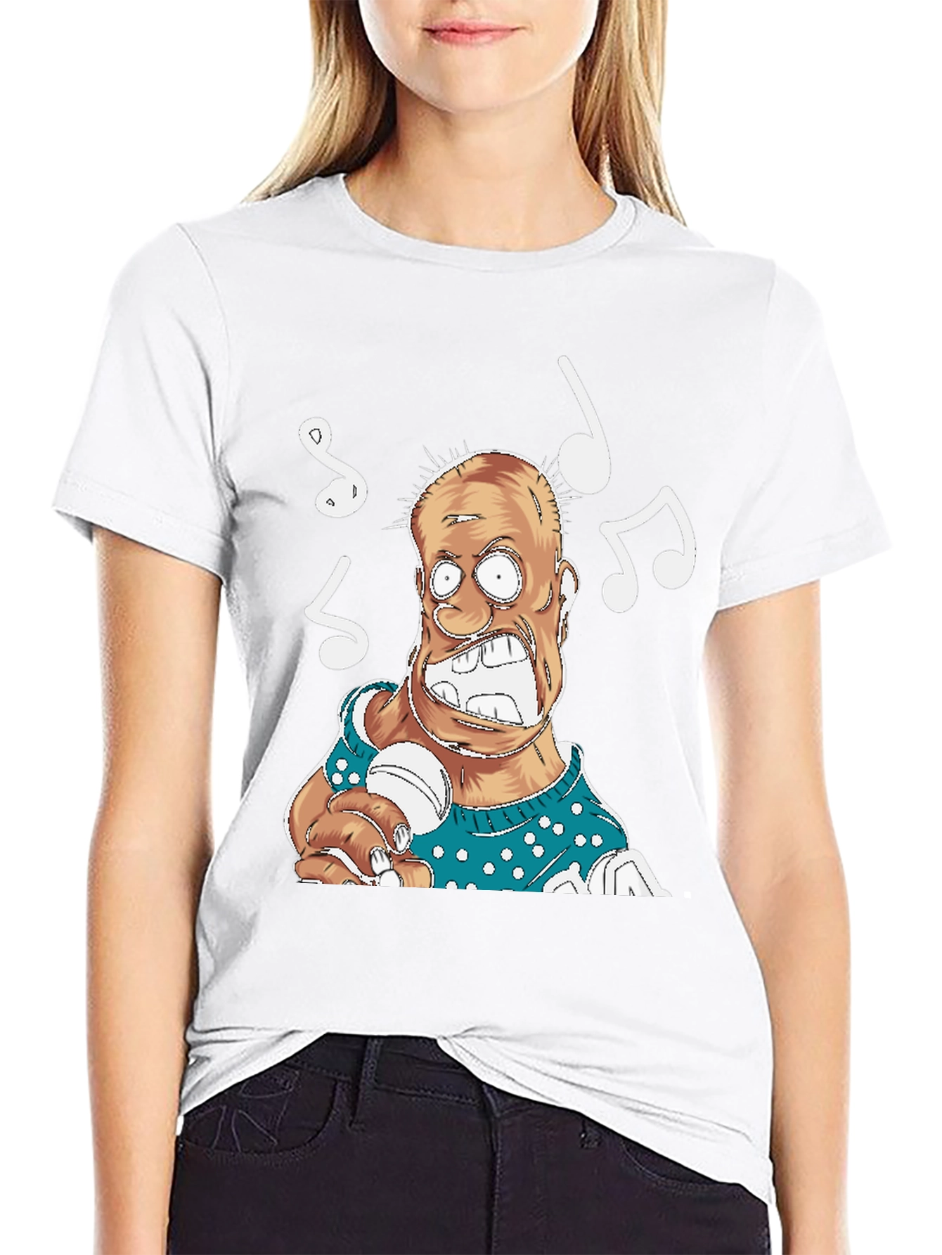 Singing Cartoon Man Graphic T-Shirt