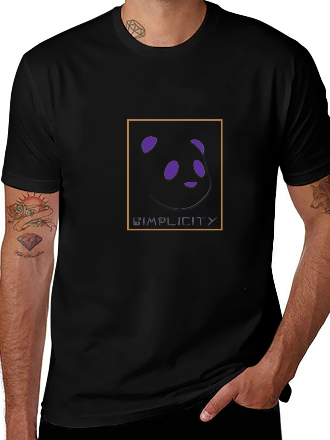 Simplicity Panda Graphic Black T-Shirt