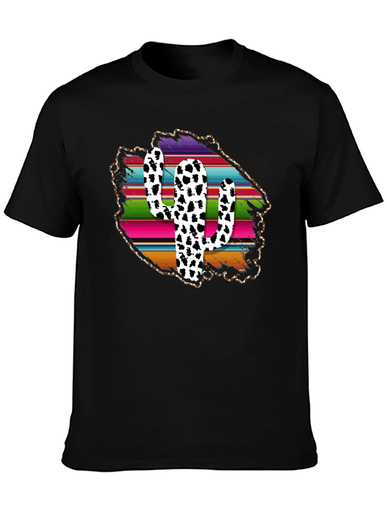 Trendy Cactus Serape Print Tee