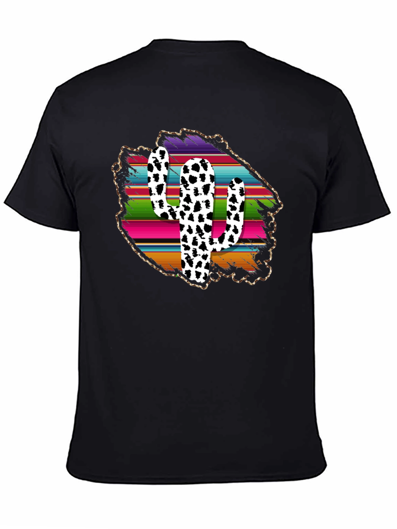 Trendy Cactus Serape Print Tee