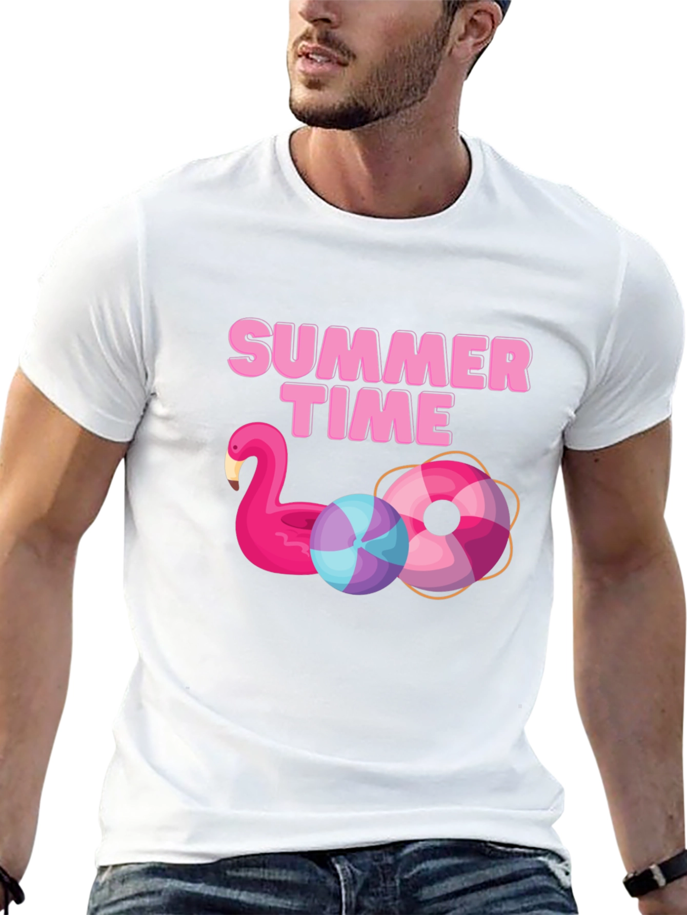 Summer Time Black Graphic Tee