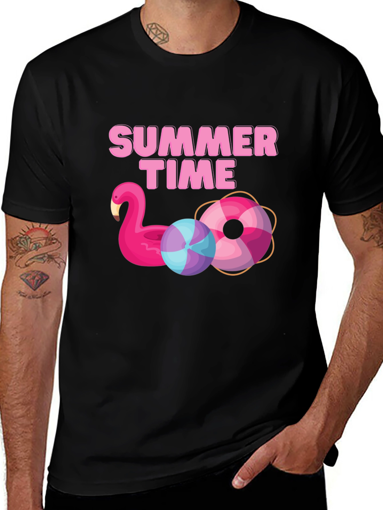Summer Time Black Graphic Tee