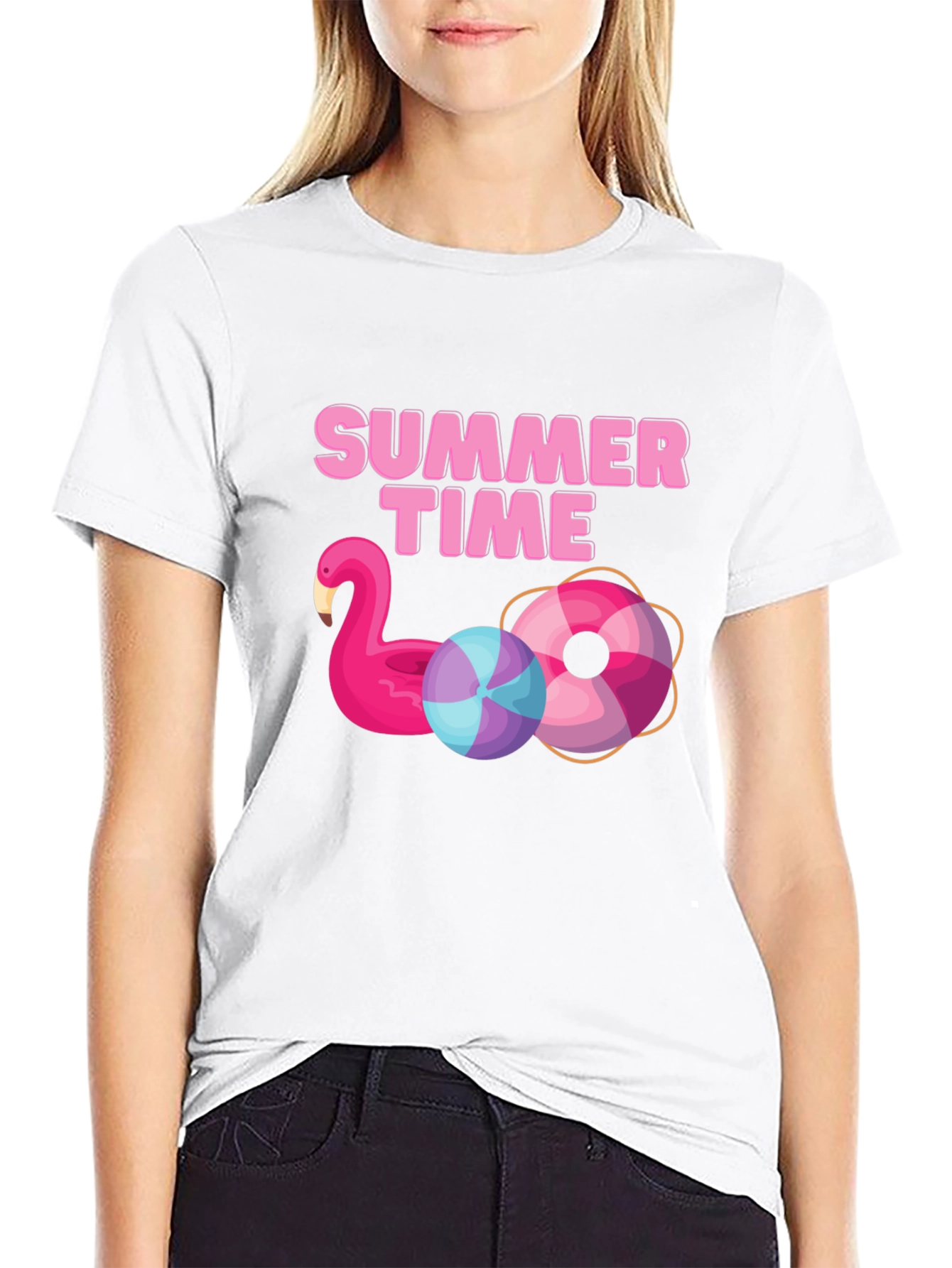 Summer Time Black Graphic Tee