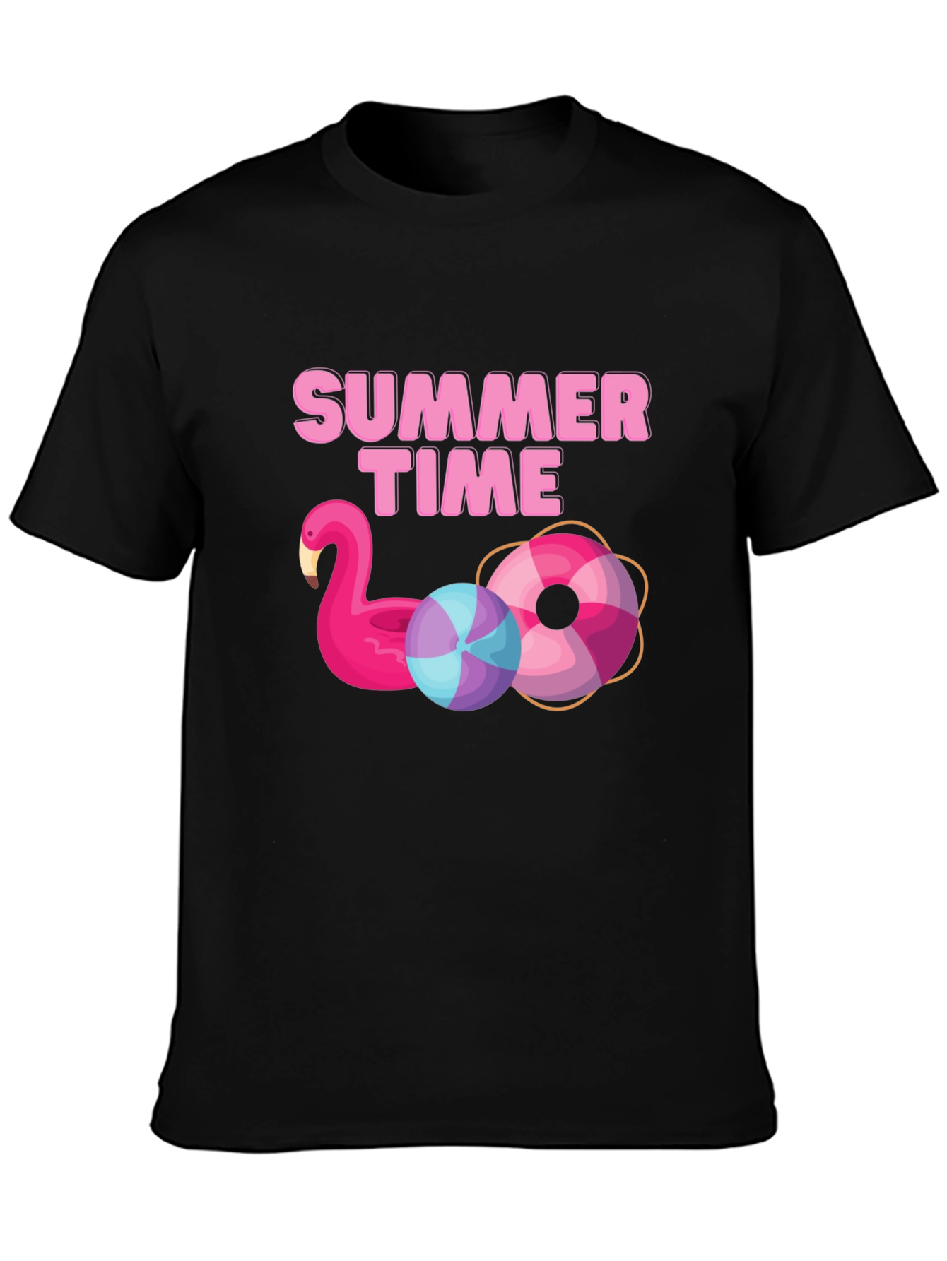 Summer Time Black Graphic Tee