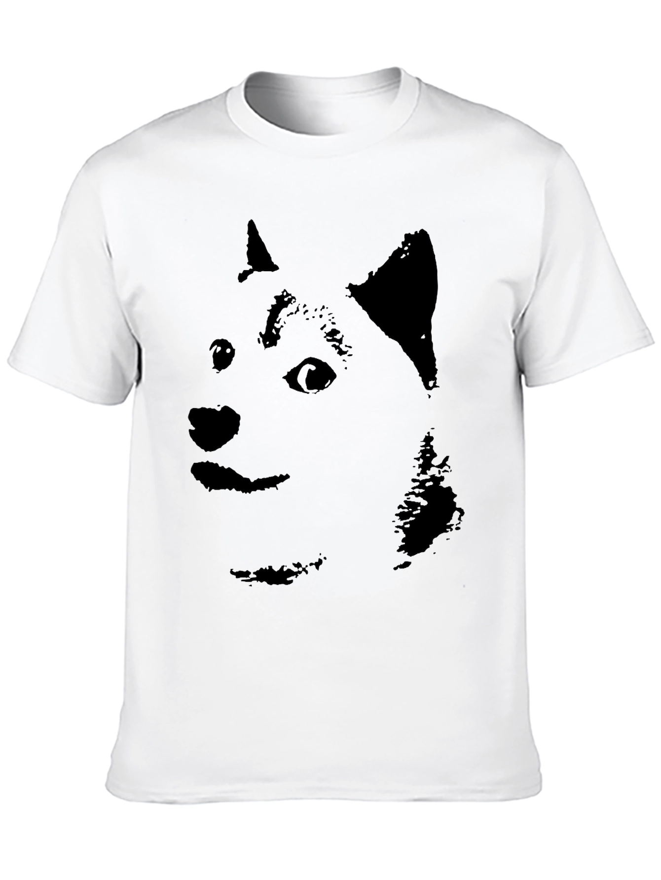 Doge Face Graphic T-Shirt - Black