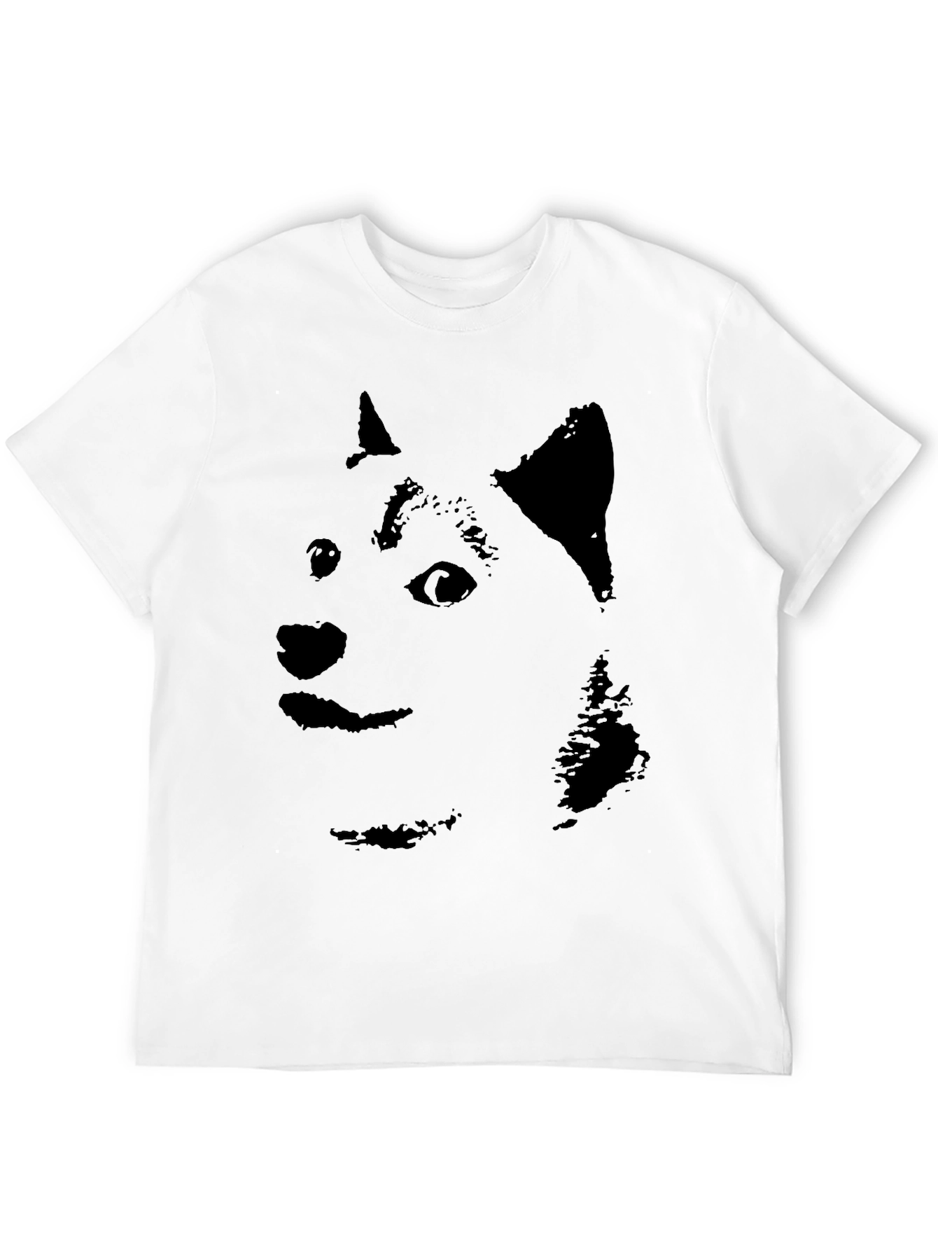 Doge Face Graphic T-Shirt - Black