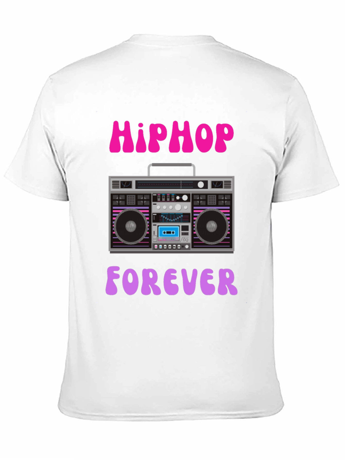 Hip Hop Forever Retro Boombox Graphic T-Shirt