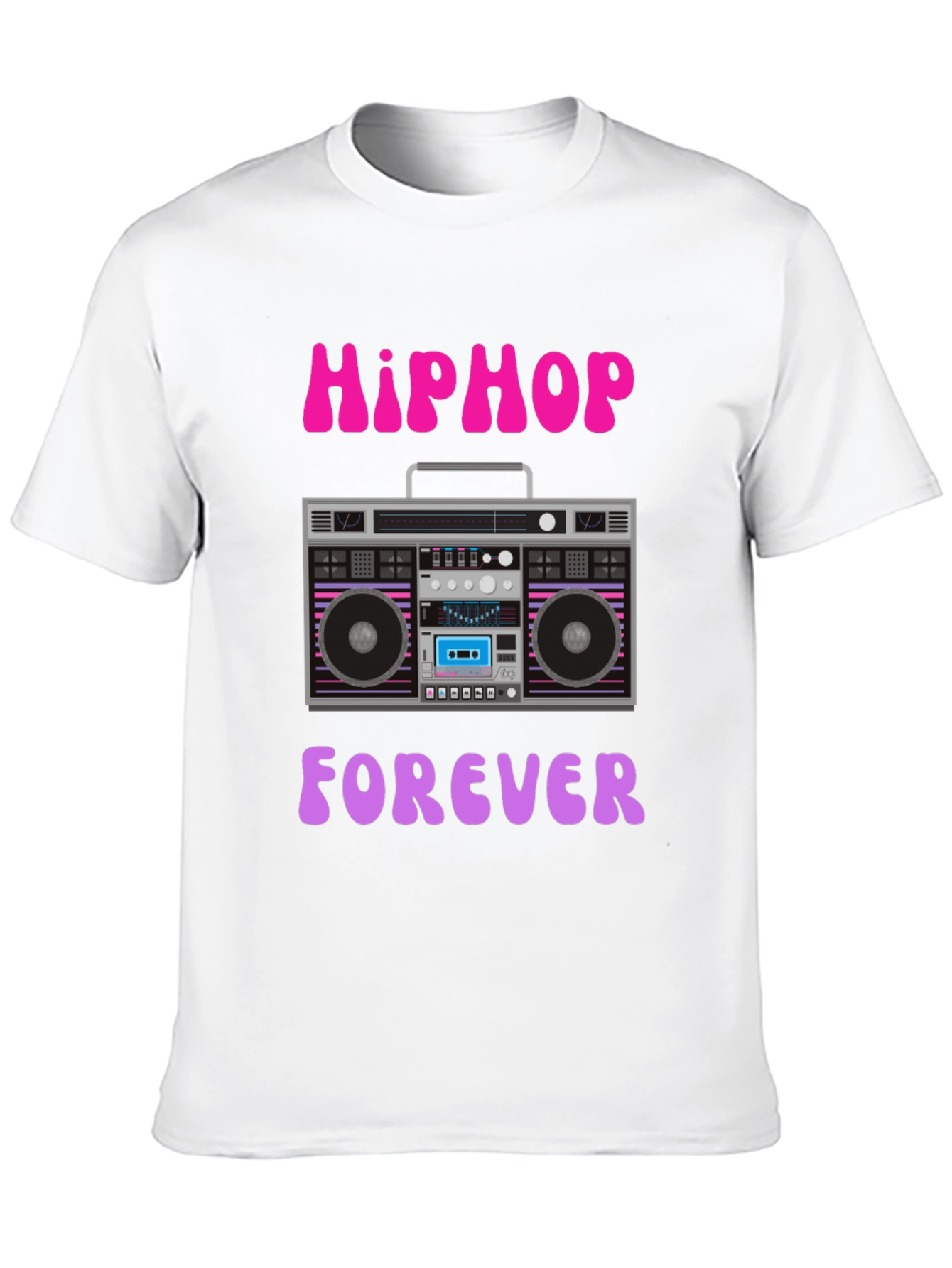 Hip Hop Forever Retro Boombox Graphic T-Shirt