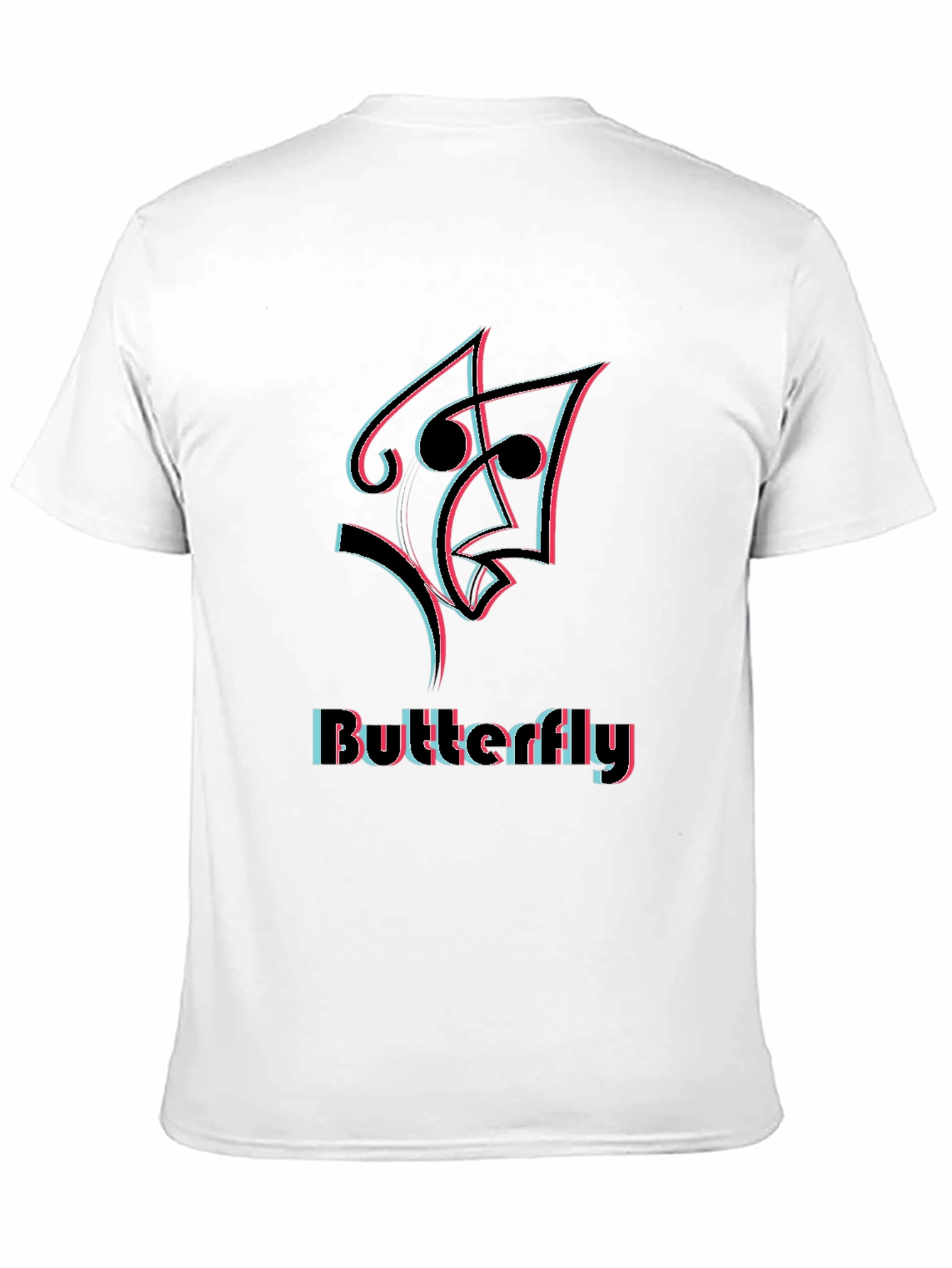 Butterfly Illusion Graphic Black T-Shirt