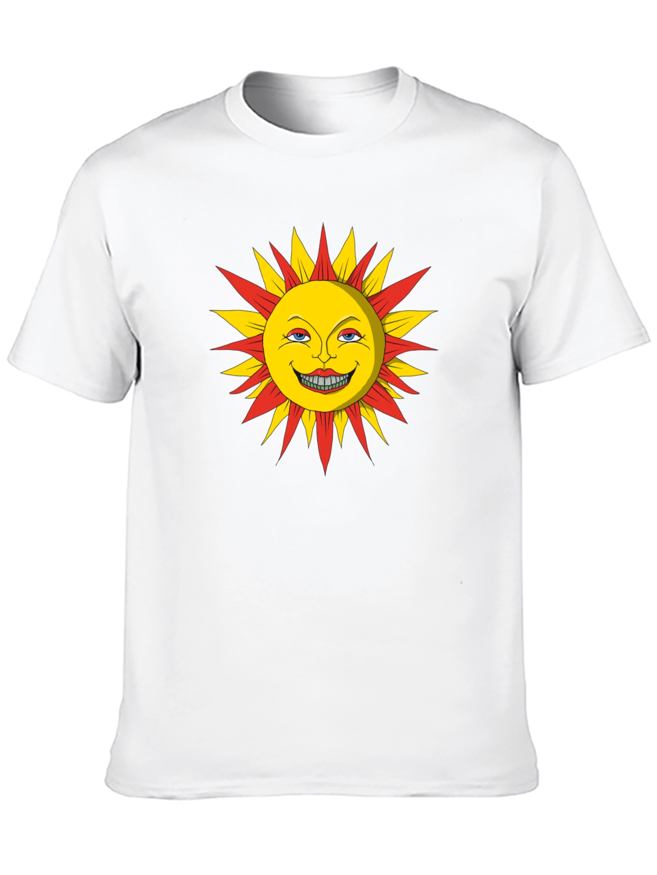 Smiling Sun Graphic Tee - Black Cotton T-Shirt