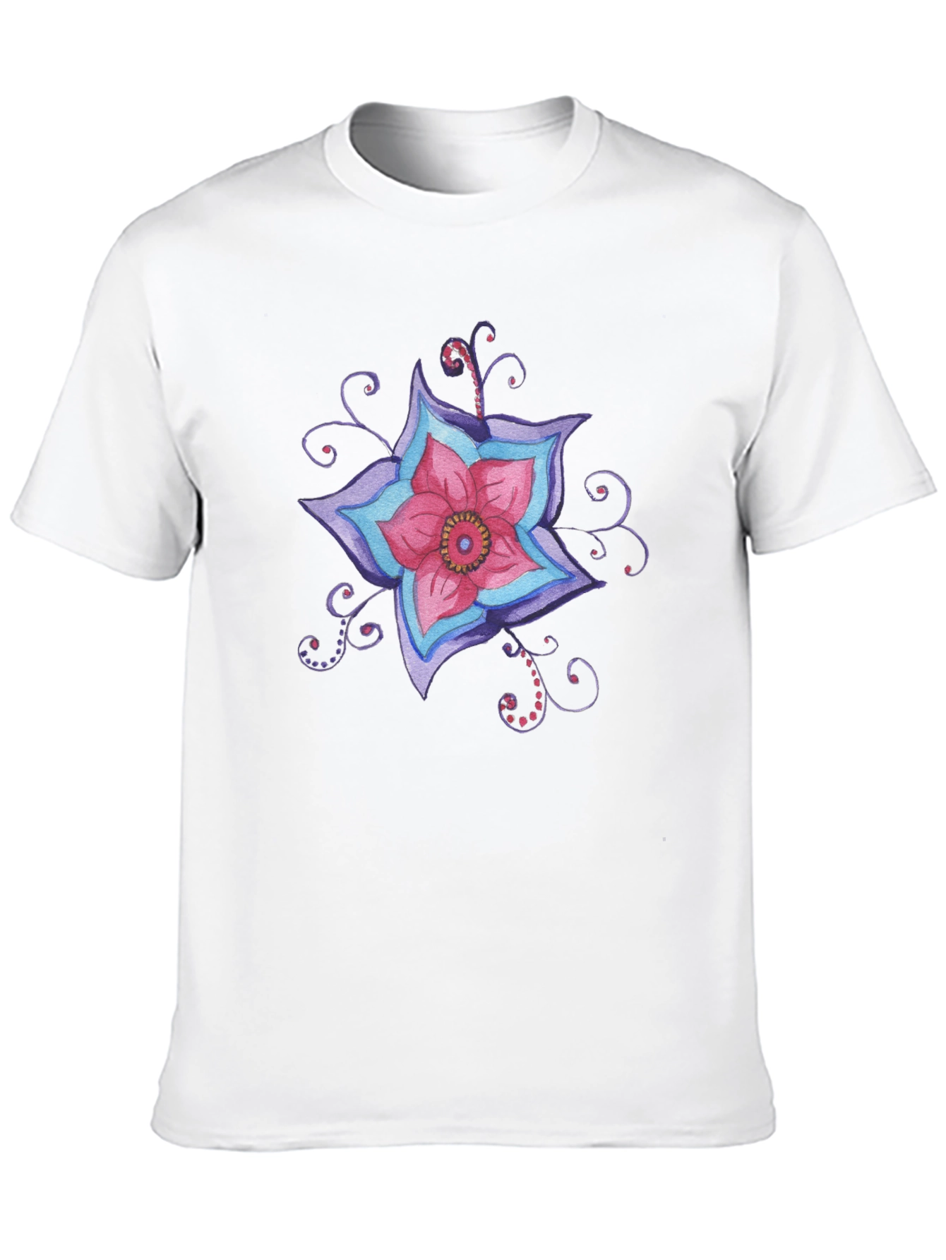 Floral Graphic Print Black T-Shirt