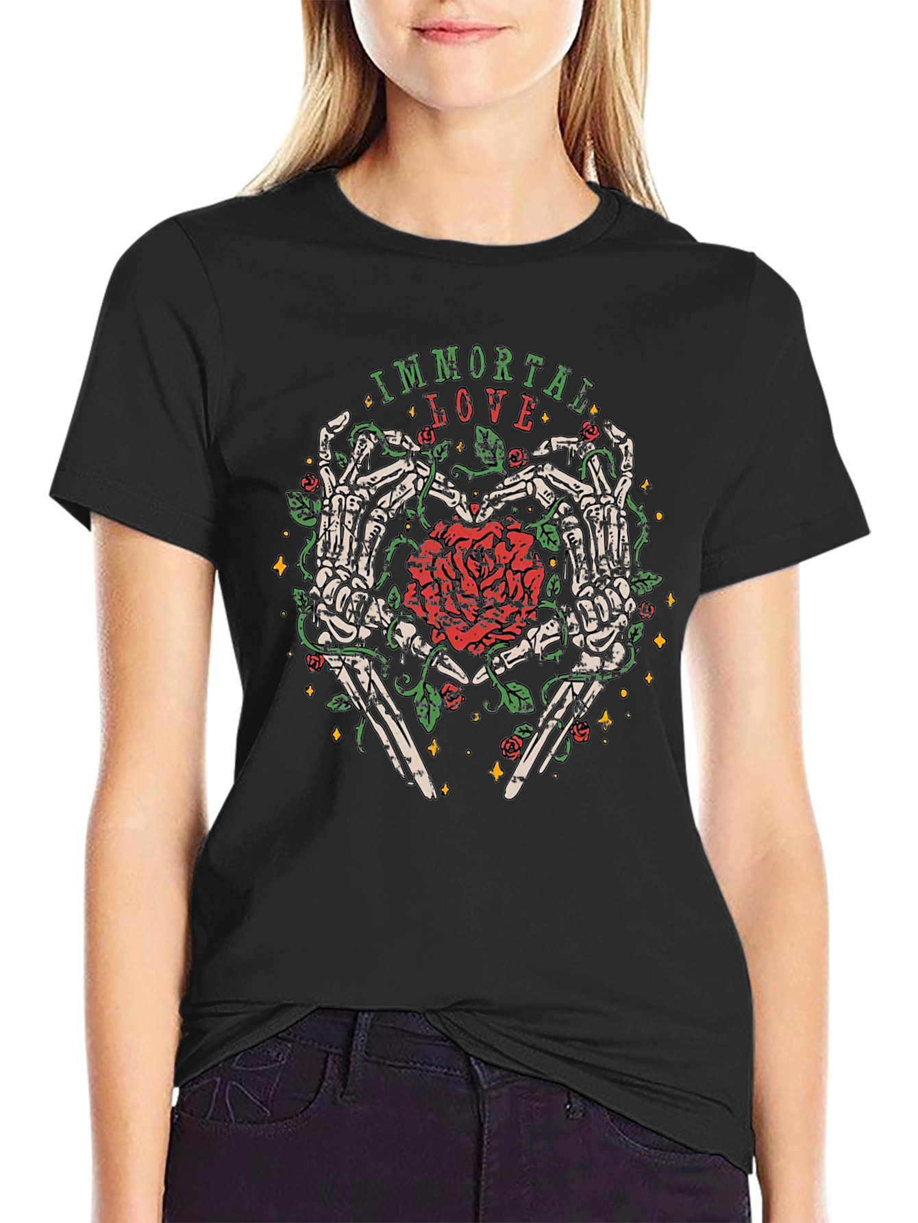 Immortal Love Skeleton Heart T-Shirt