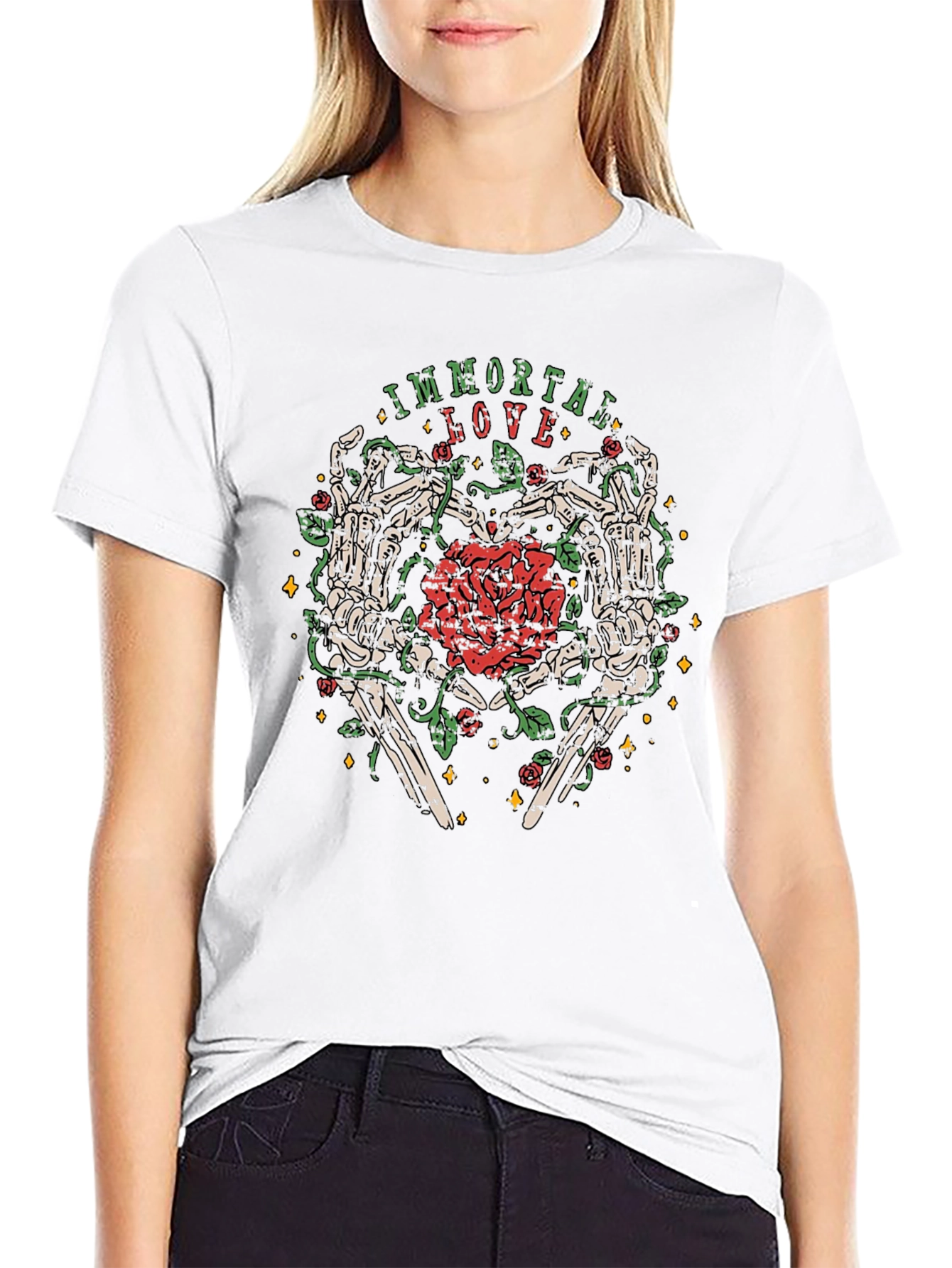 Immortal Love Skeleton Heart T-Shirt