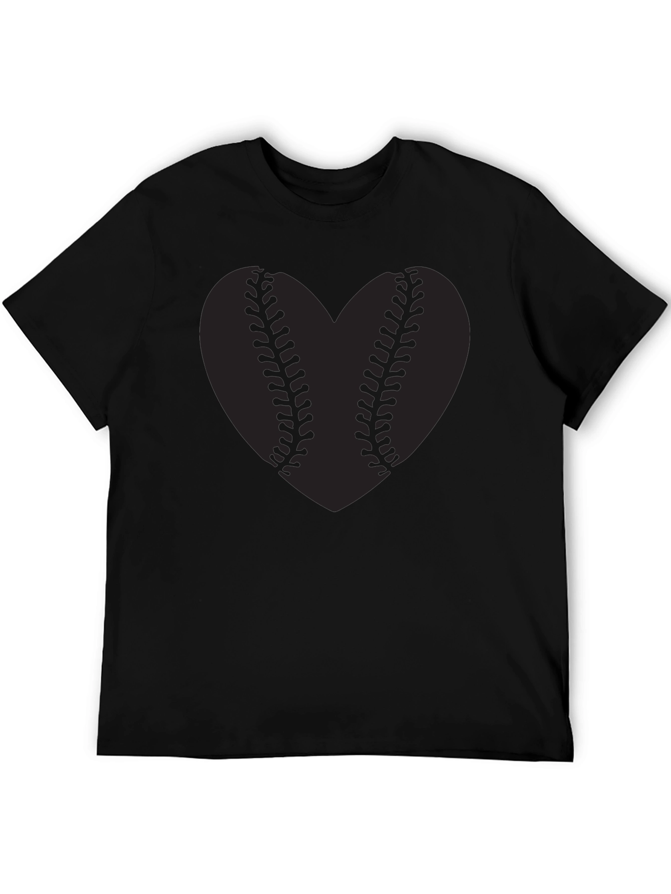 Baseball Heart Graphic Tee - Black T-Shirt