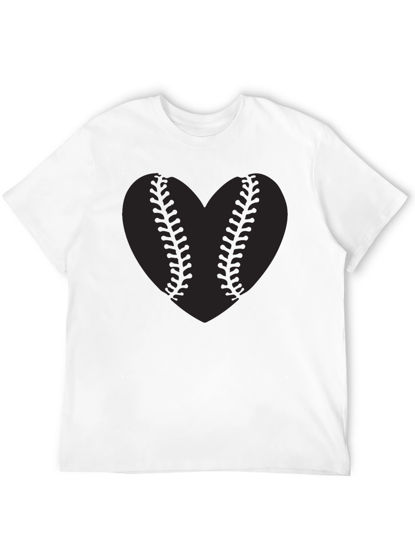 Baseball Heart Graphic Tee - Black T-Shirt