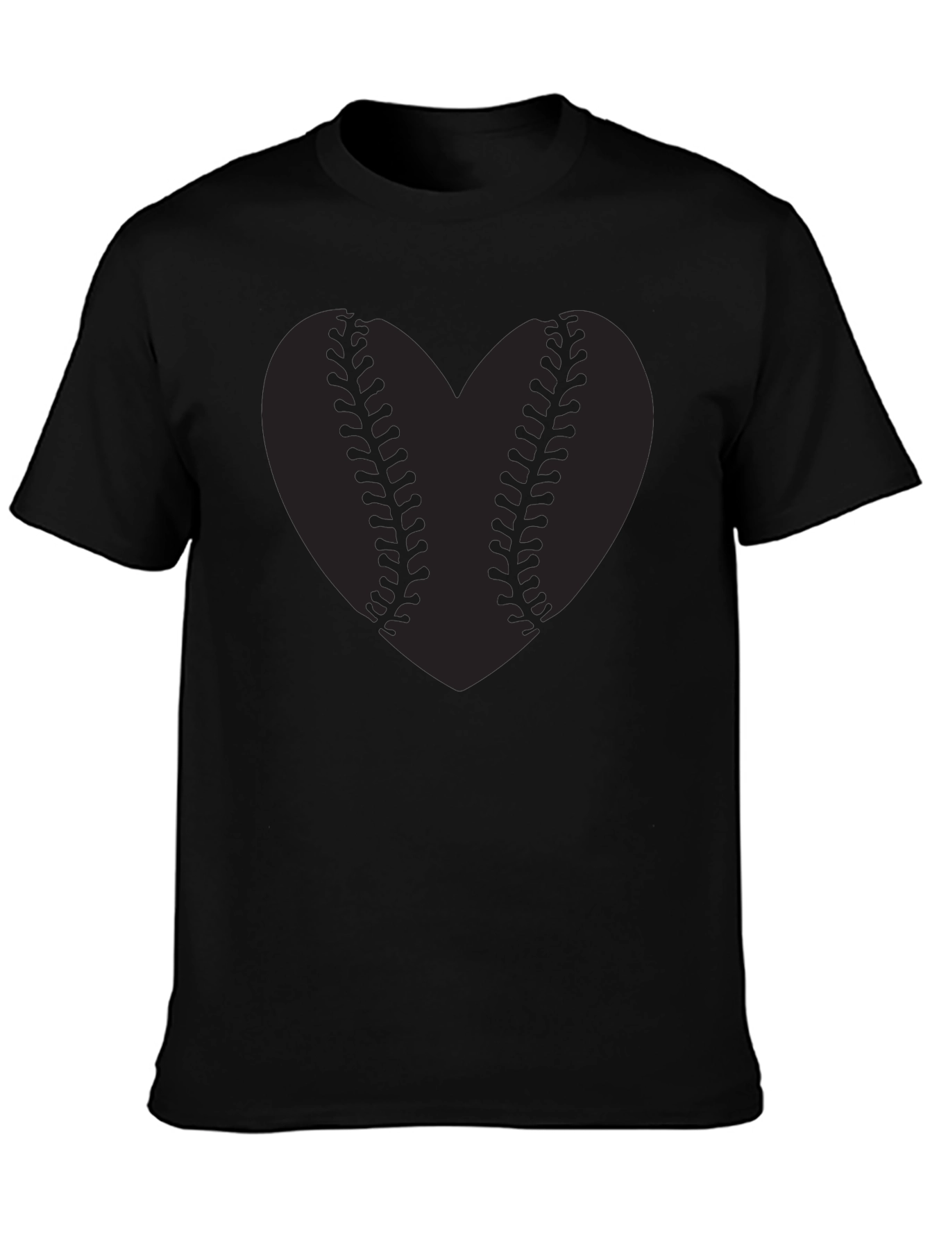 Baseball Heart Graphic Tee - Black T-Shirt