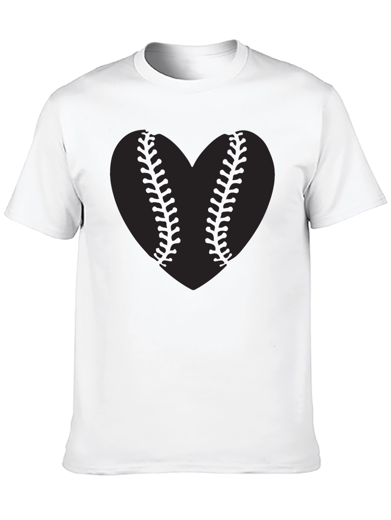 Baseball Heart Graphic Tee - Black T-Shirt