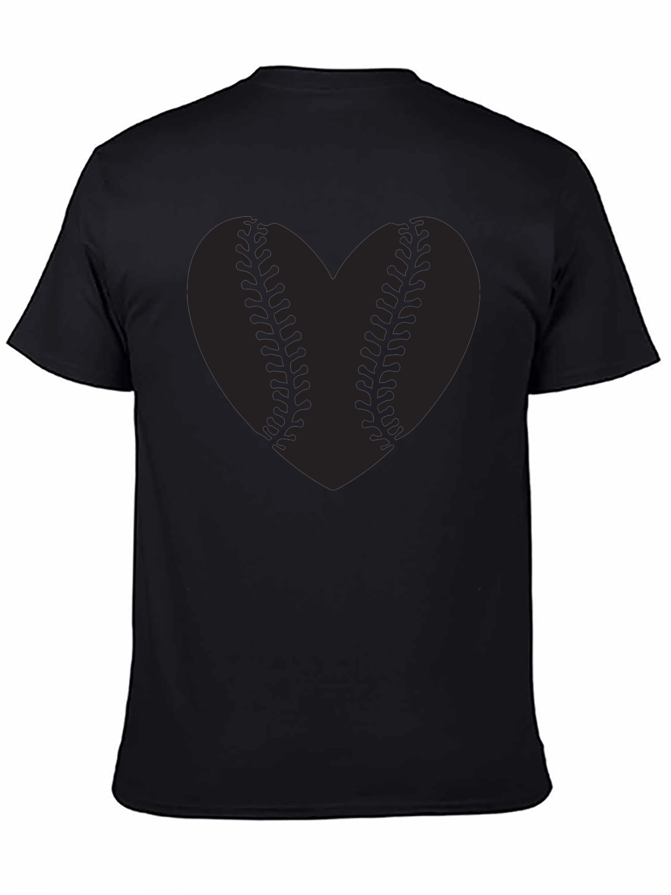 Baseball Heart Graphic Tee - Black T-Shirt