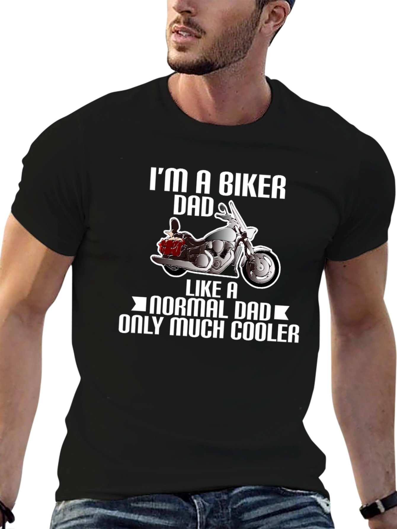 Biker Dad T-Shirt - Cool Motorcycle Design