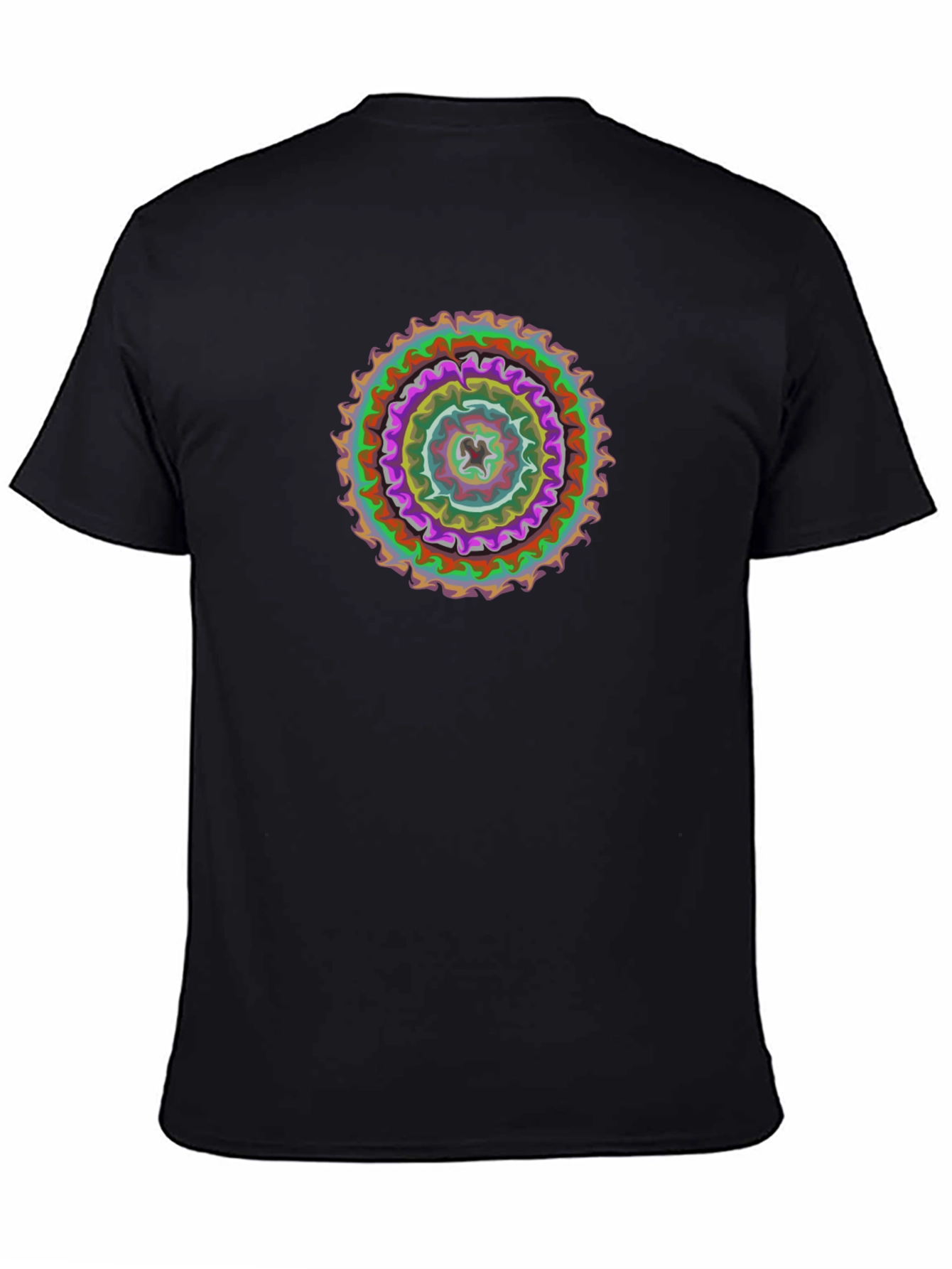 Abstract Mandala Graphic Black T-Shirt