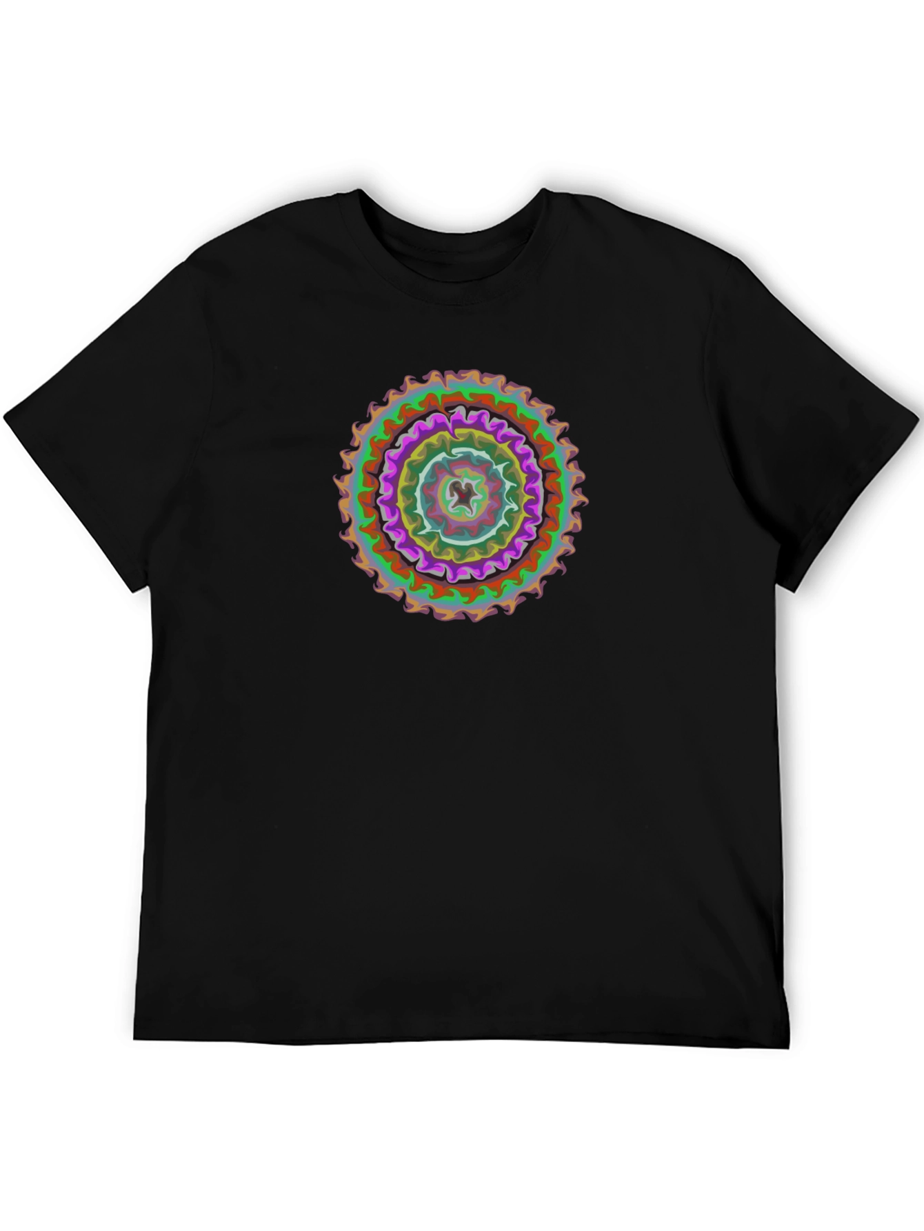 Abstract Mandala Graphic Black T-Shirt