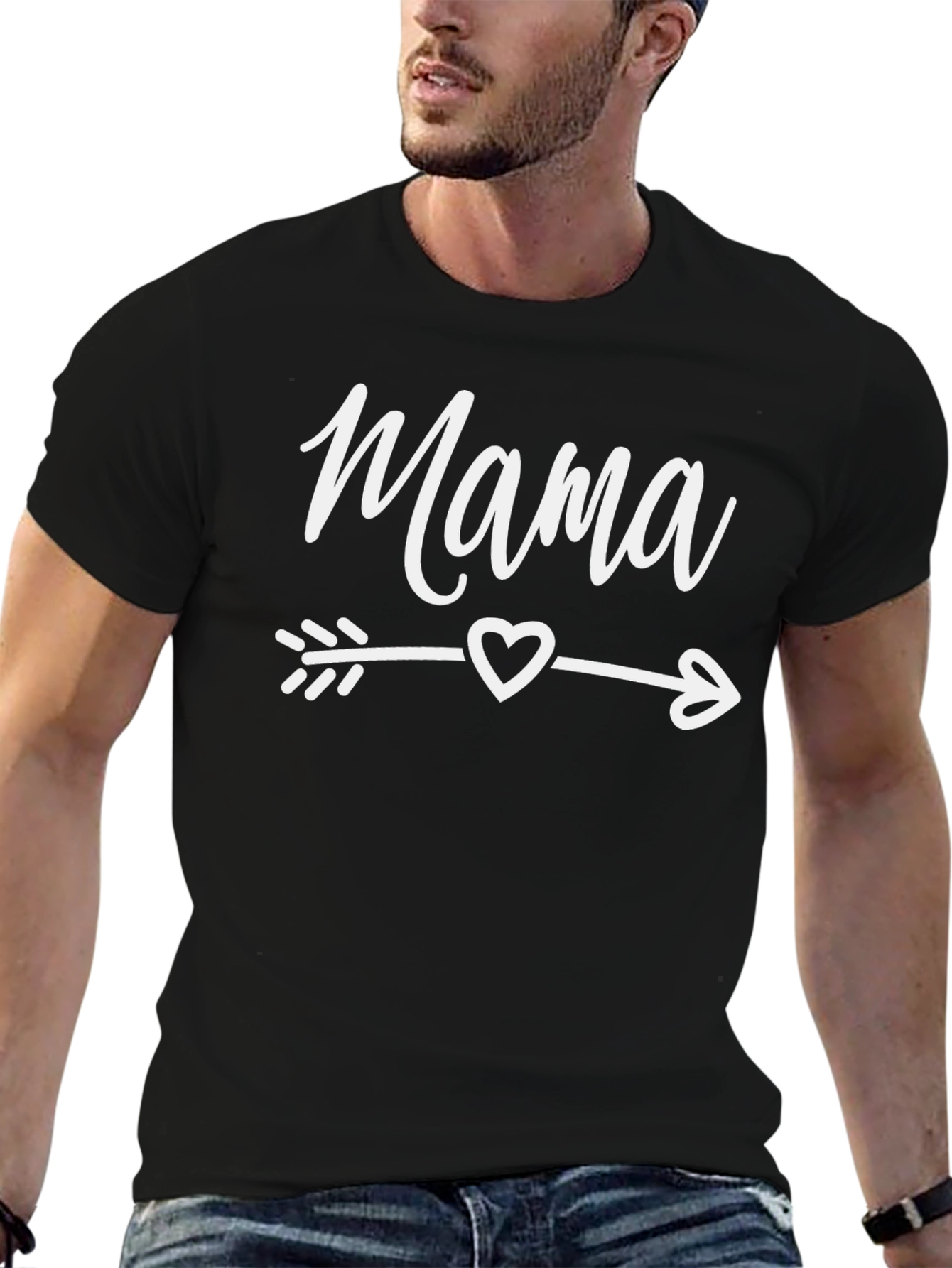 Mama Arrow Heart Black T-Shirt