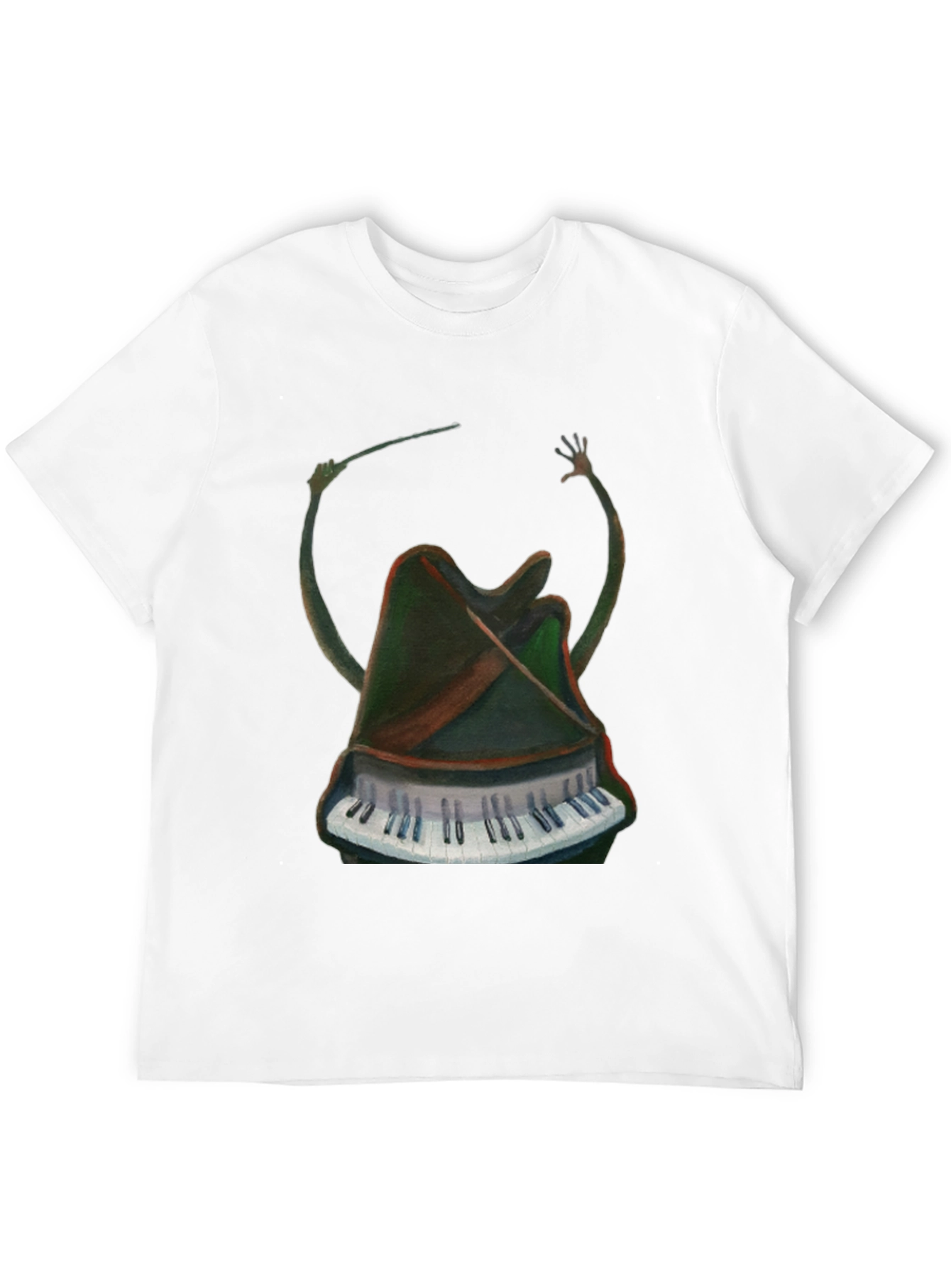 Surreal Piano Conductor Black T-Shirt