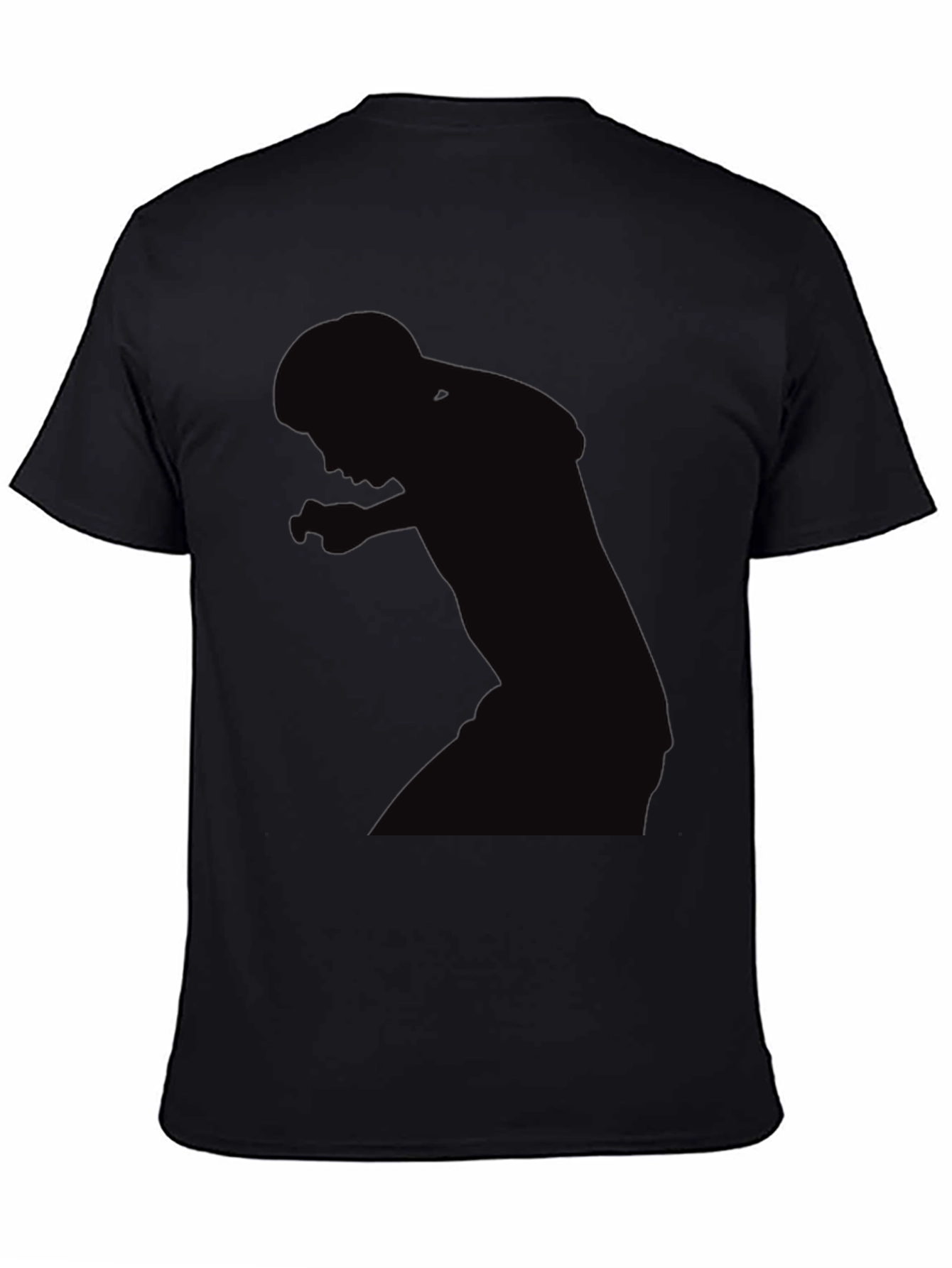 Mens Black Graphic Tee - Silhouette Design
