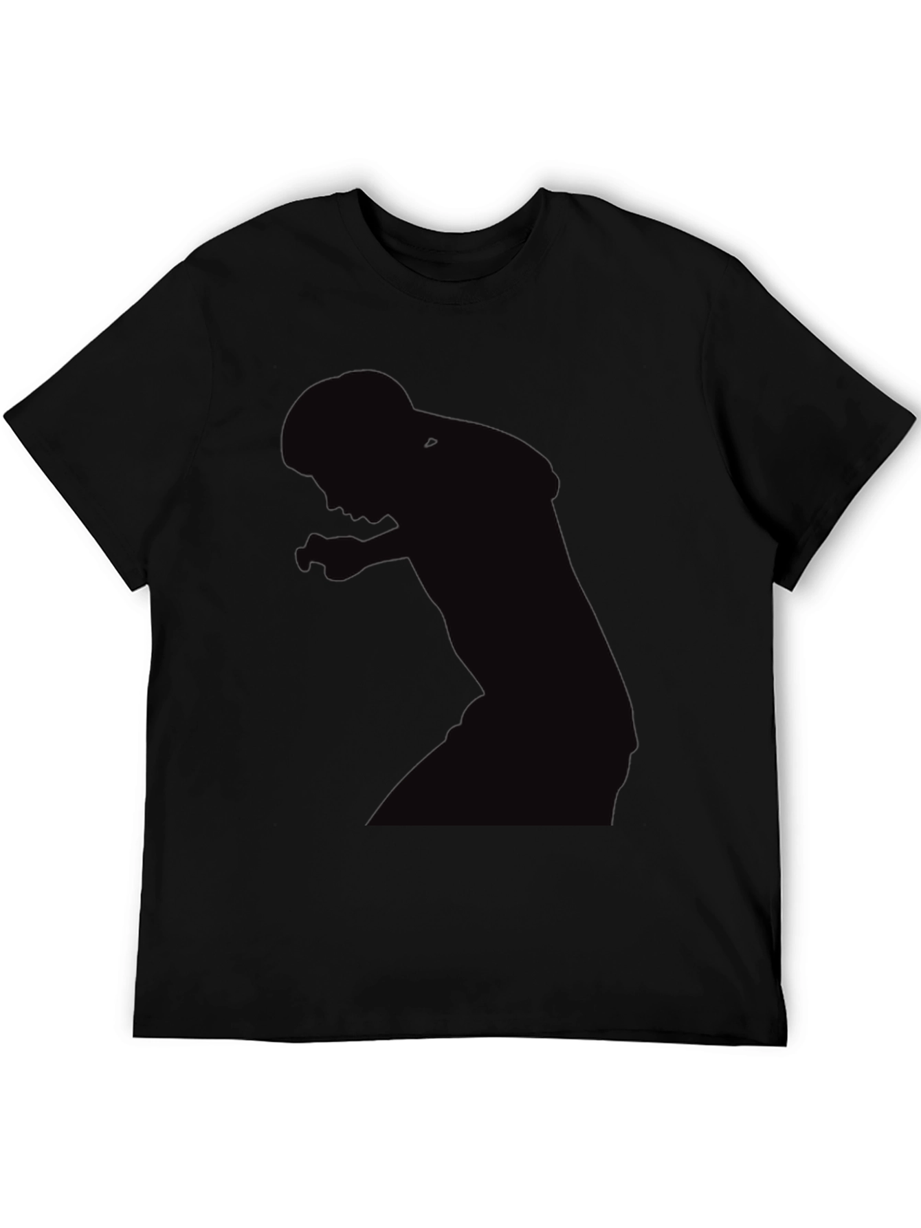 Mens Black Graphic Tee - Silhouette Design