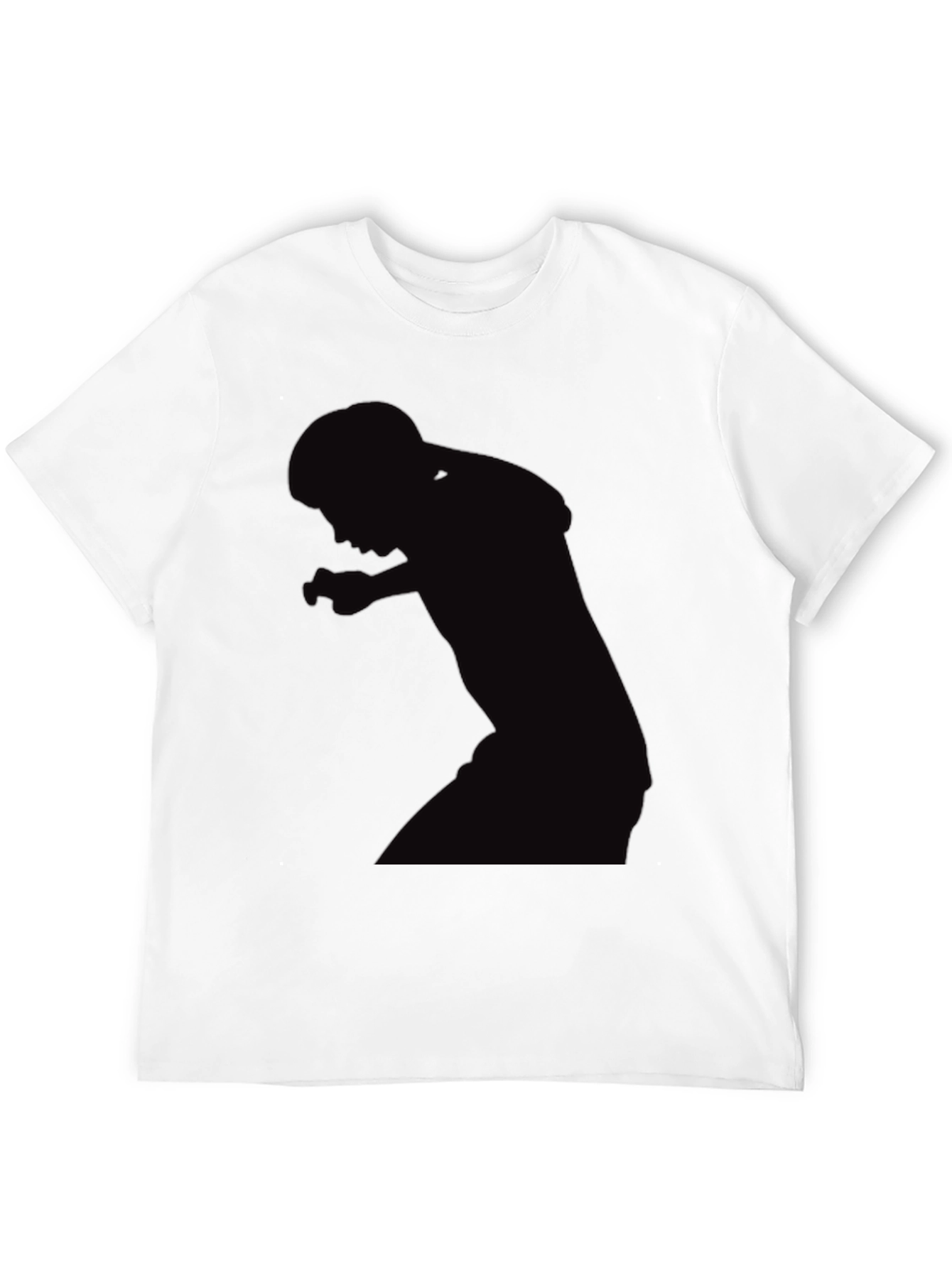 Mens Black Graphic Tee - Silhouette Design