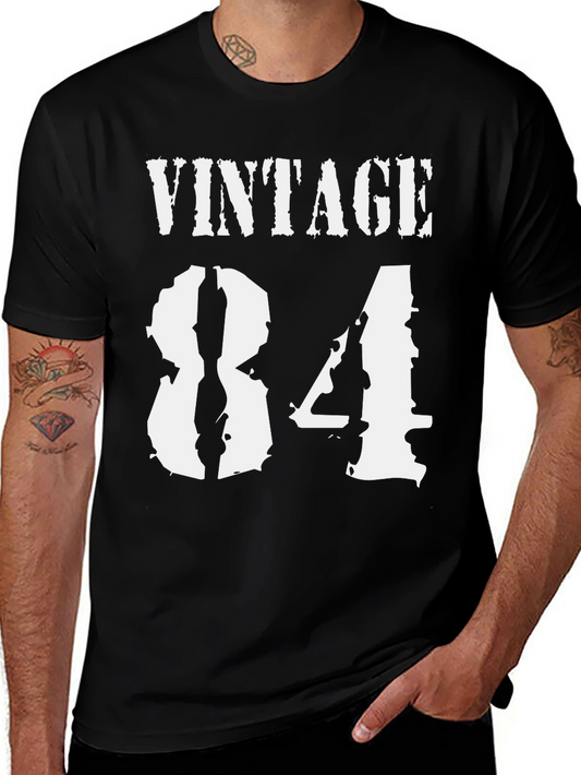 Vintage 84 T-Shirt Black Cotton
