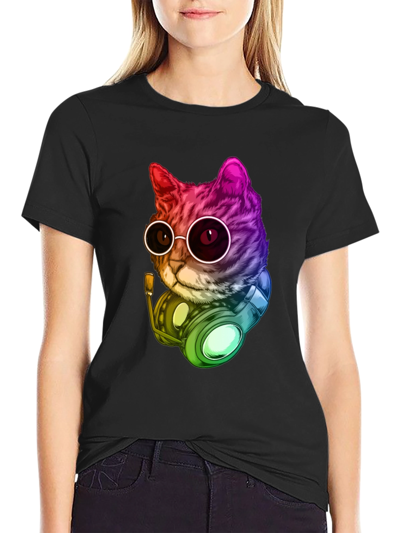 Cool Cat DJ Graphic T-Shirt