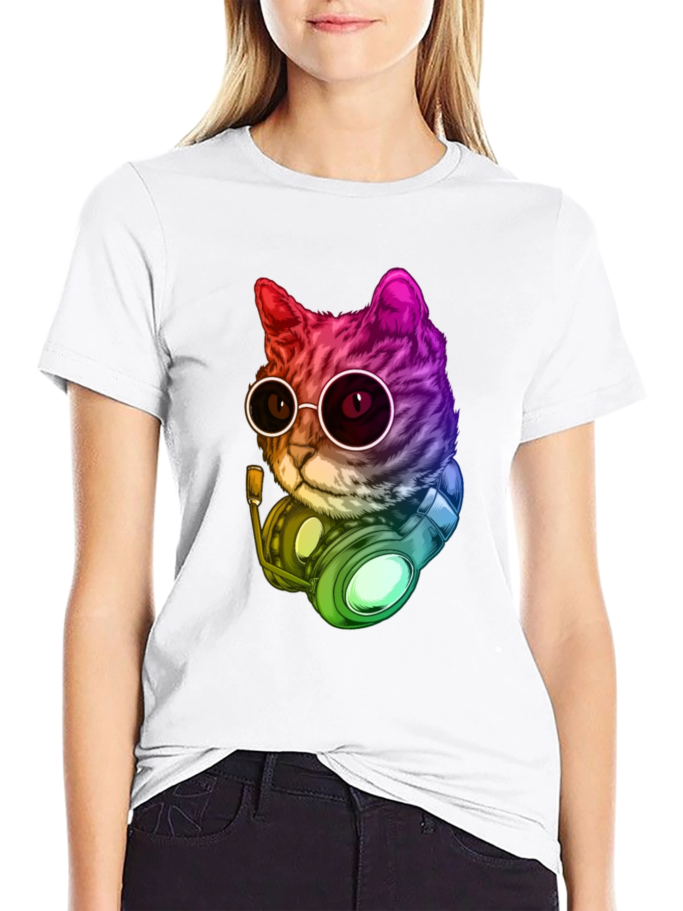Cool Cat DJ Graphic T-Shirt