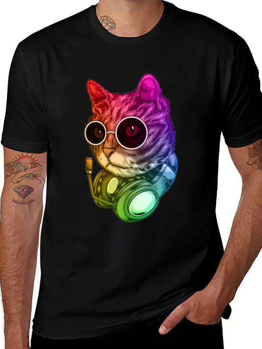 Cool Cat DJ Graphic T-Shirt