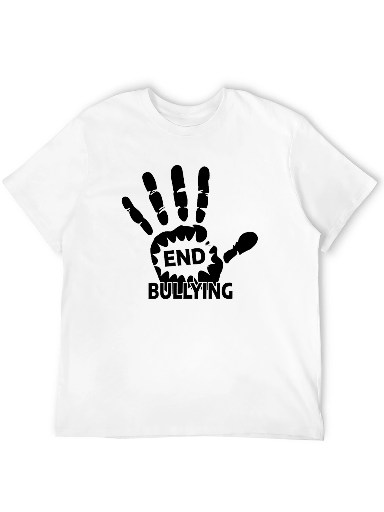 End Bullying T-Shirt Black Hand Print Design