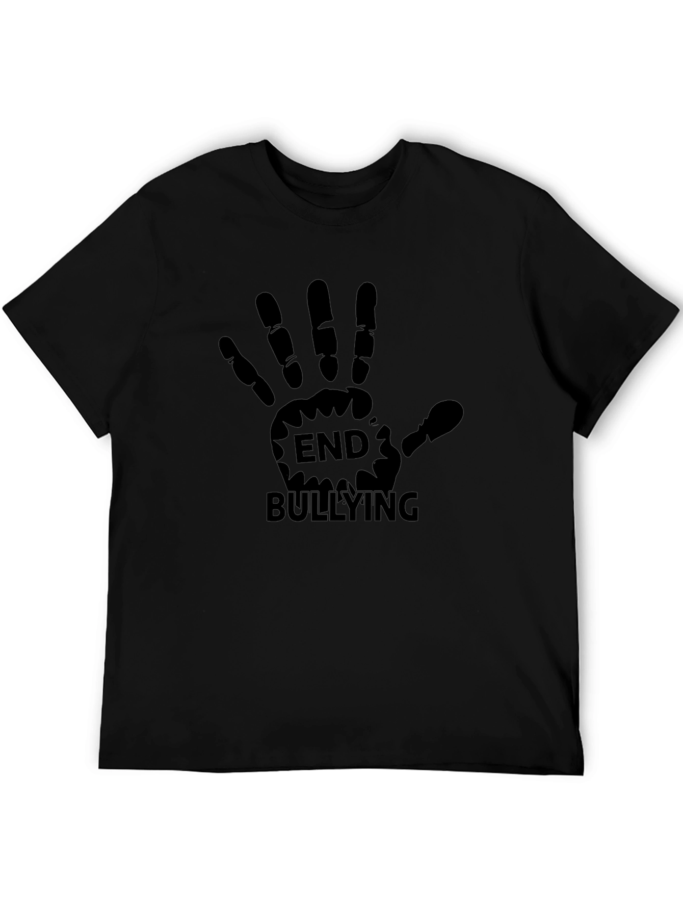 End Bullying T-Shirt Black Hand Print Design