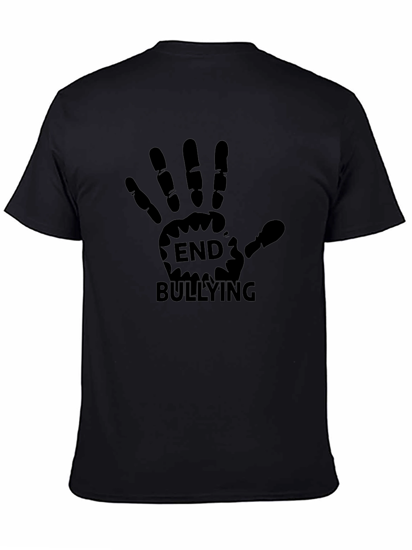 End Bullying T-Shirt Black Hand Print Design