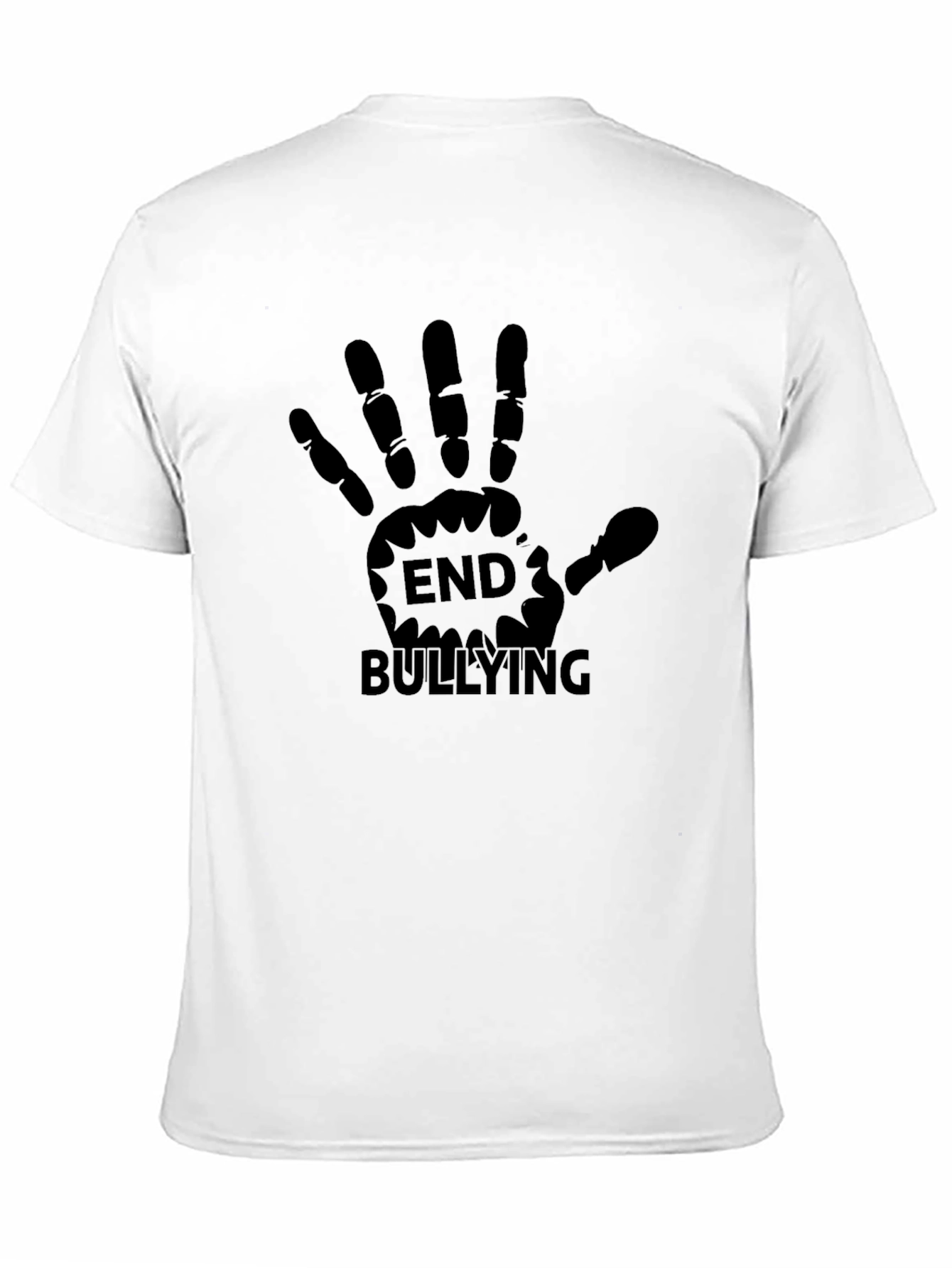 End Bullying T-Shirt Black Hand Print Design