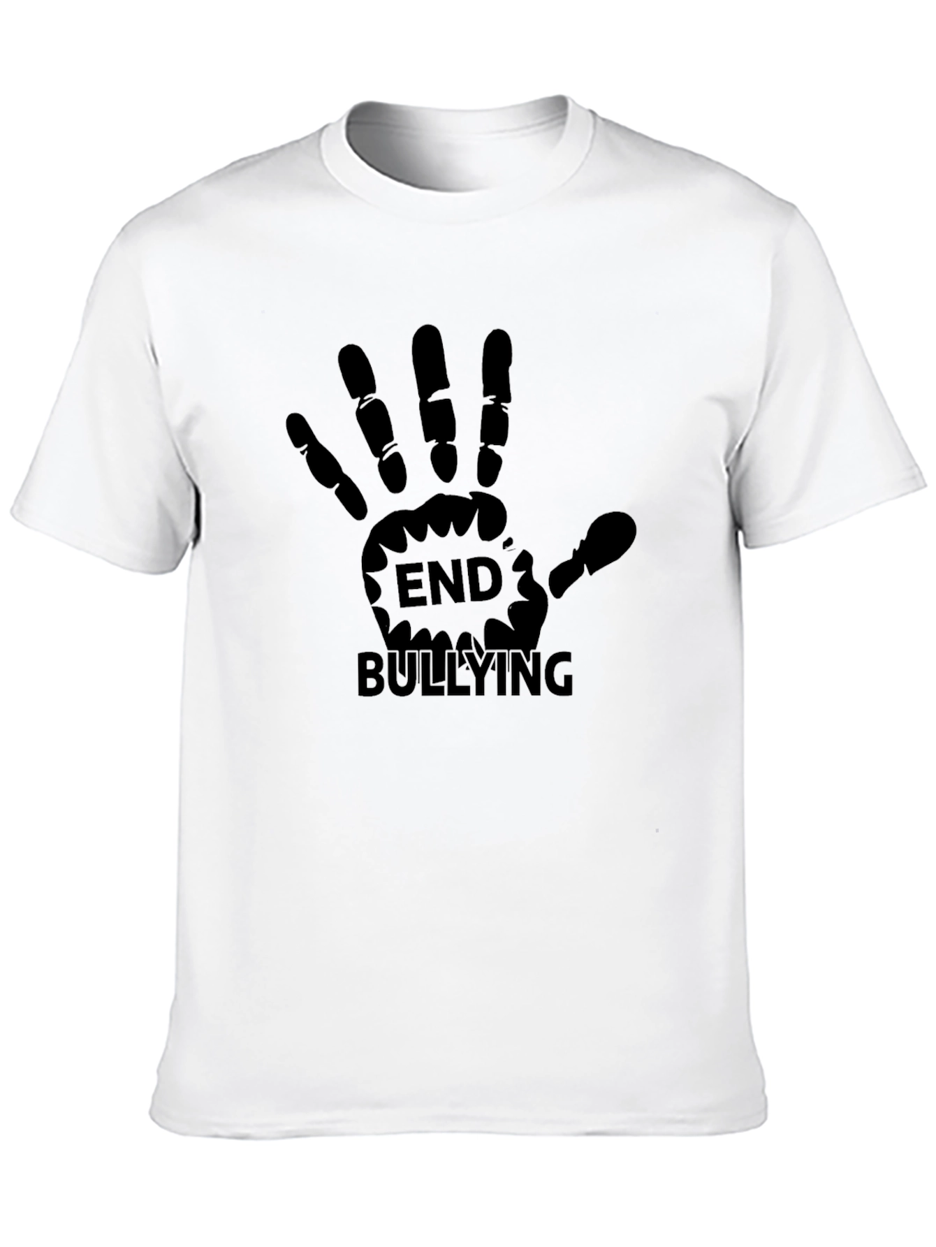 End Bullying T-Shirt Black Hand Print Design