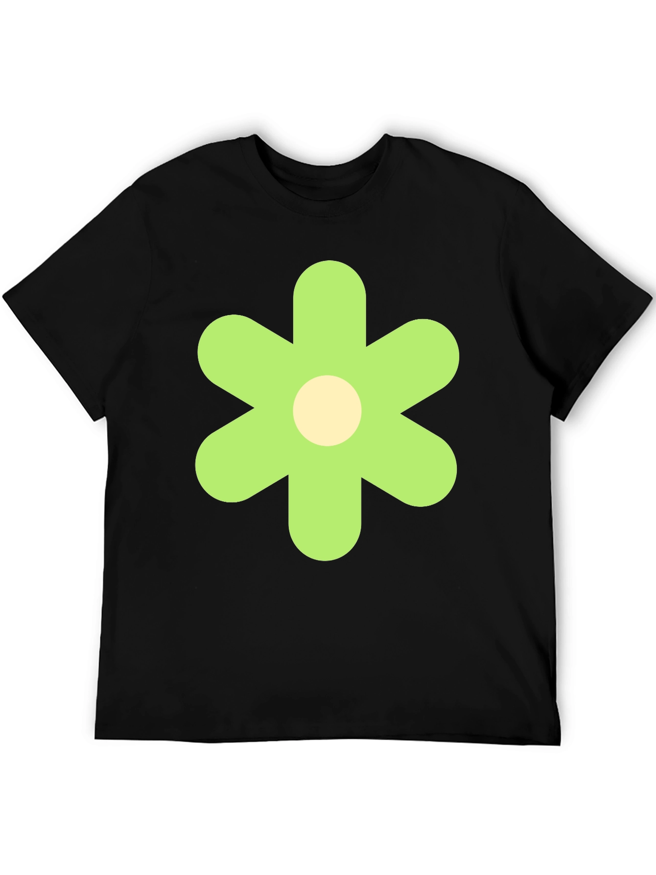 Groovy Green Flower Graphic Tee - Retro Style