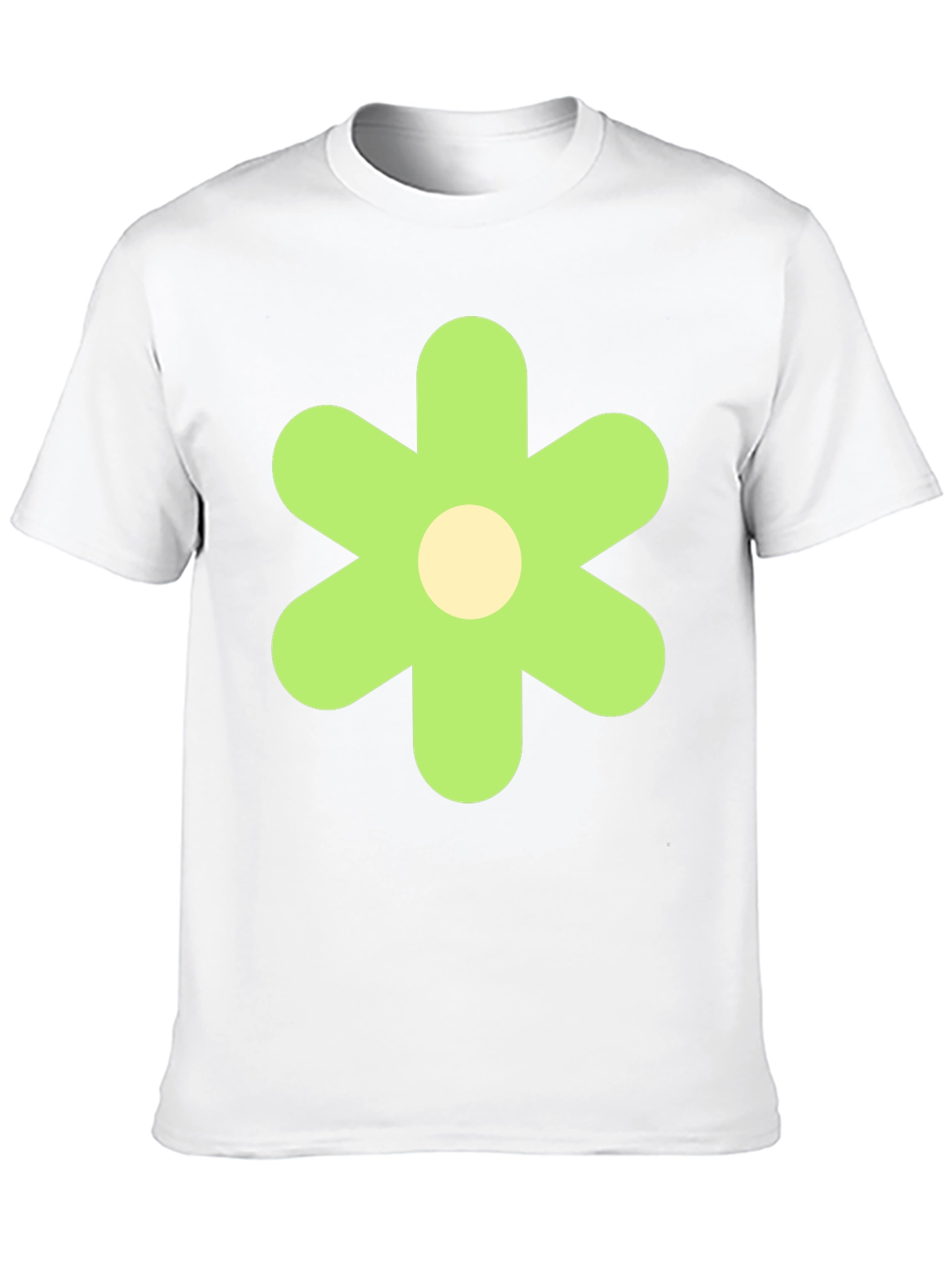 Groovy Green Flower Graphic Tee - Retro Style