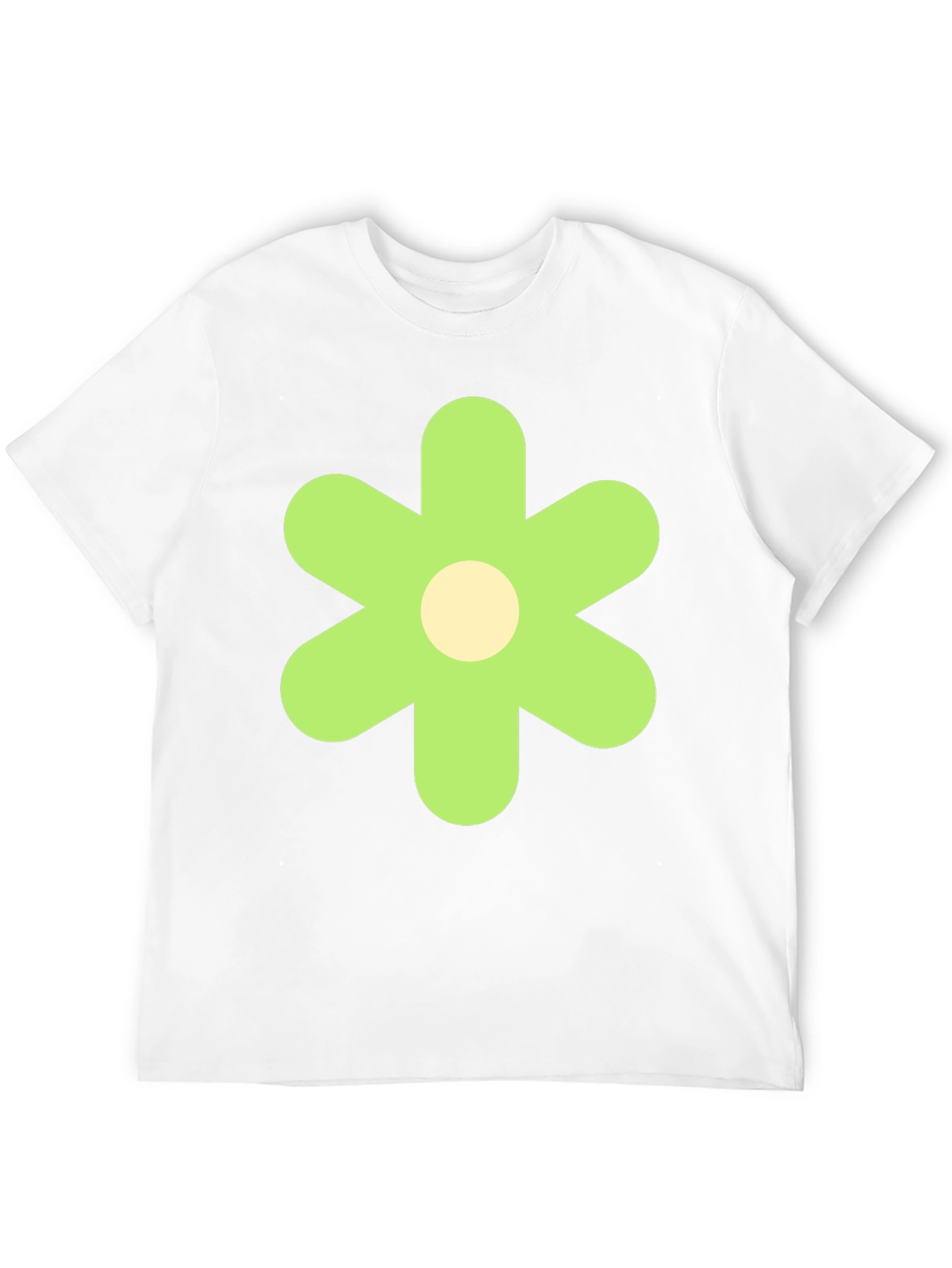 Groovy Green Flower Graphic Tee - Retro Style