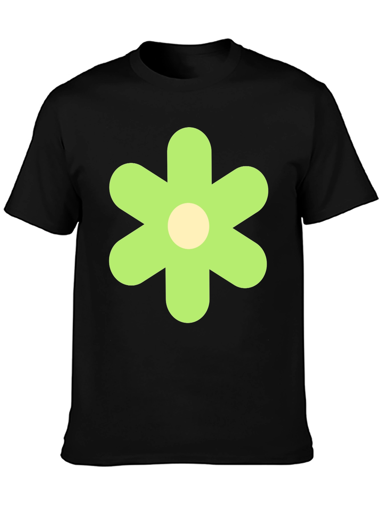 Groovy Green Flower Graphic Tee - Retro Style