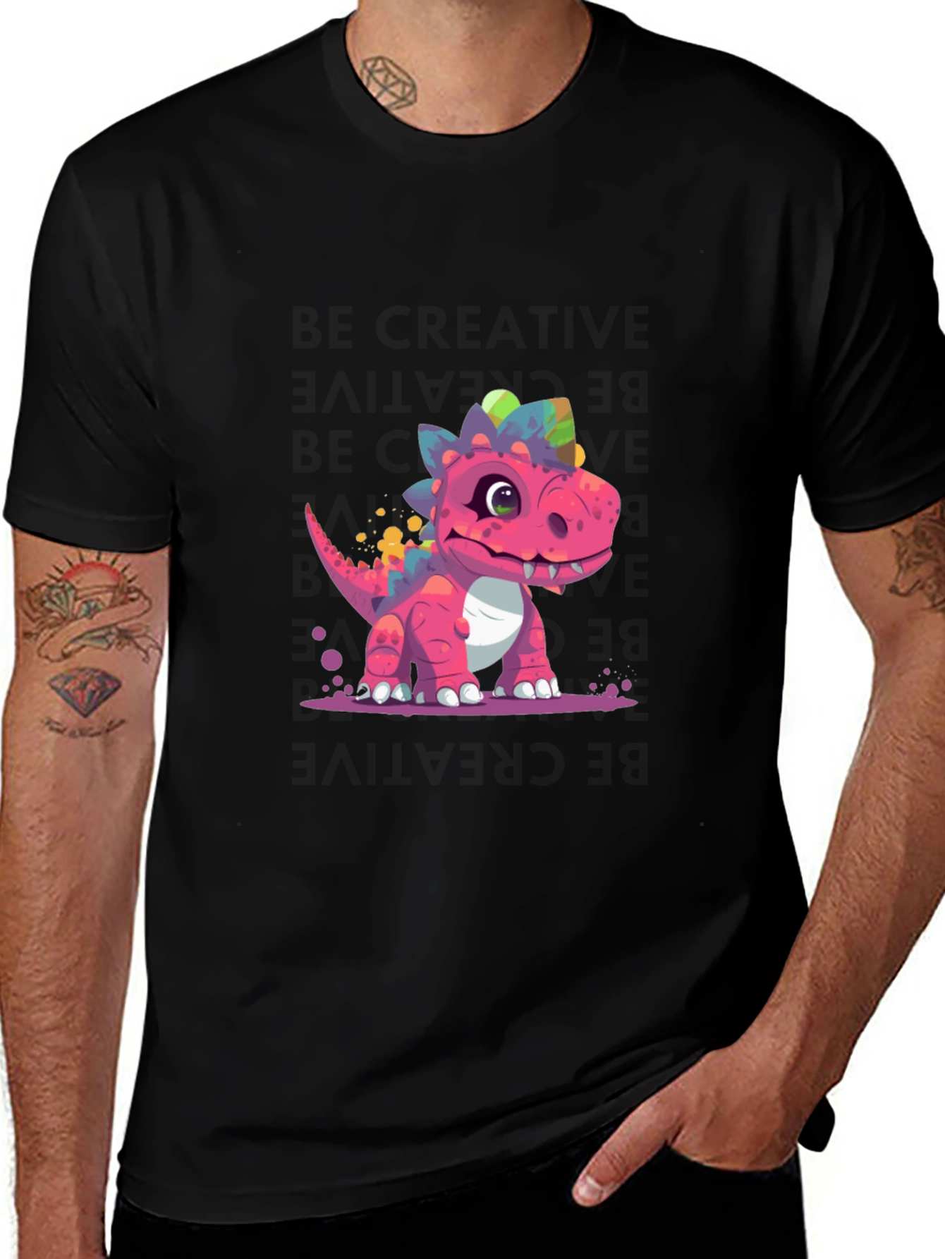 Cartoon Dinosaur Graphic Tee