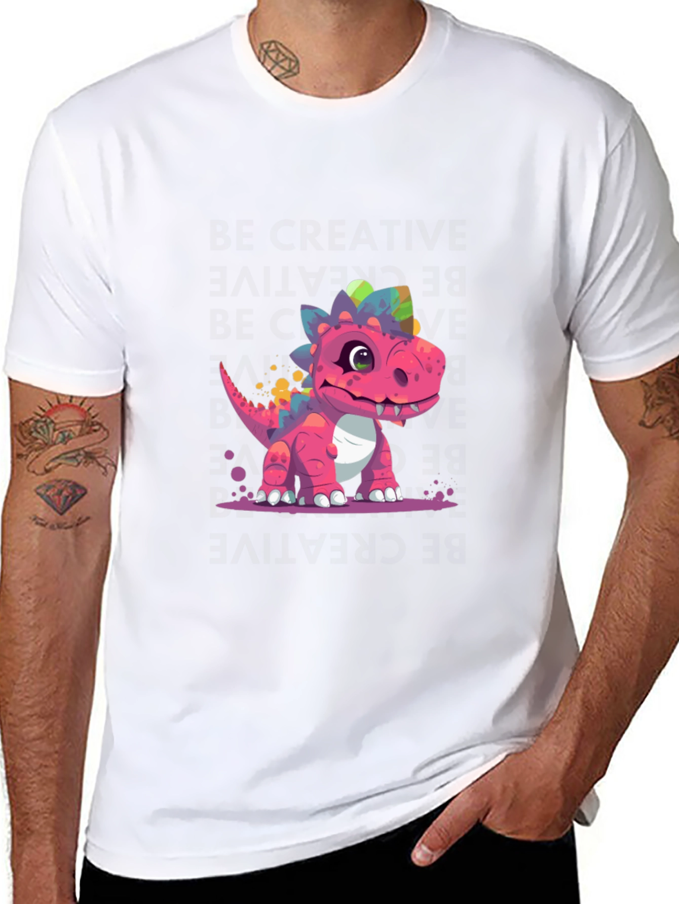 Cartoon Dinosaur Graphic Tee