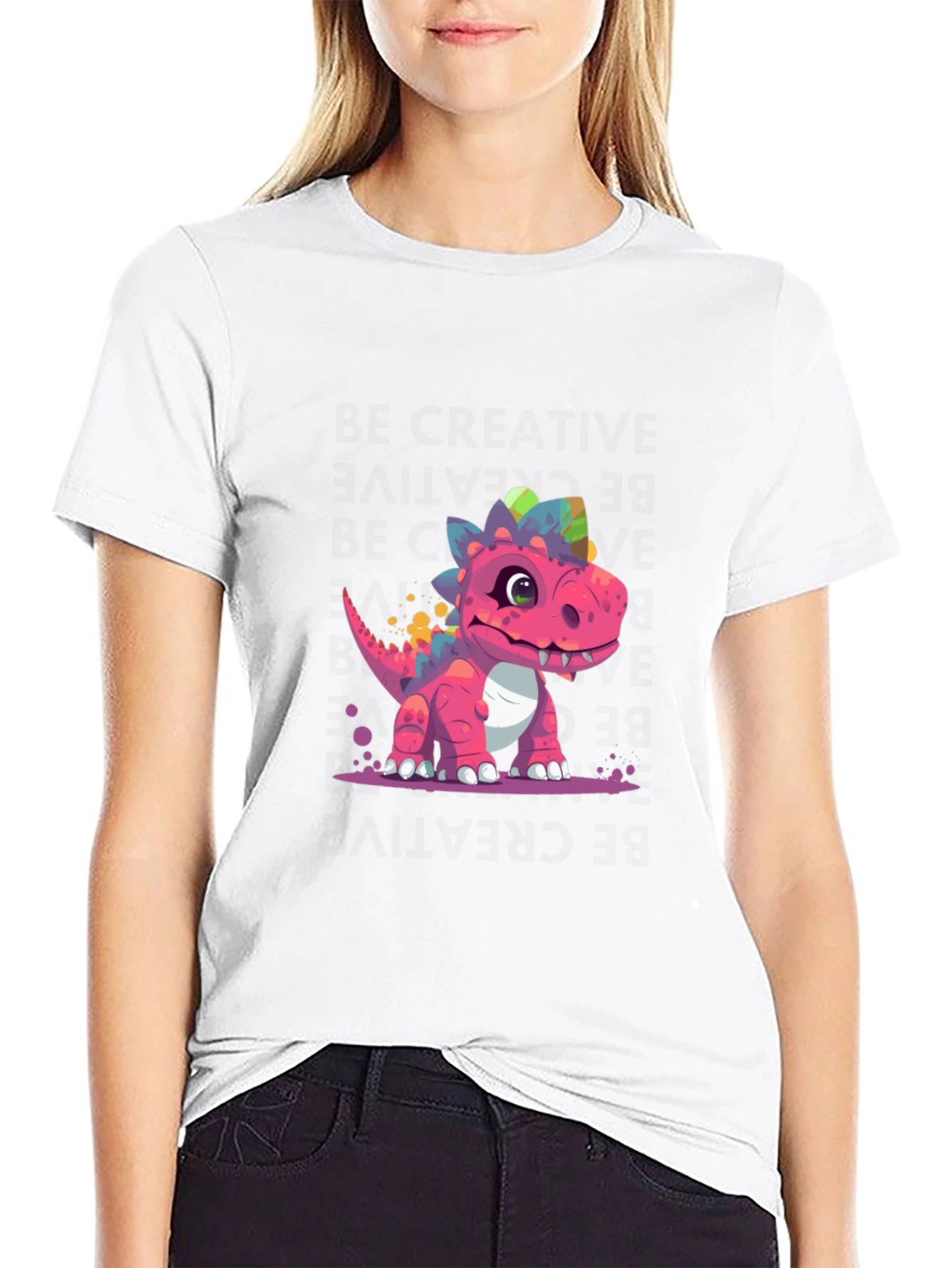 Cartoon Dinosaur Graphic Tee